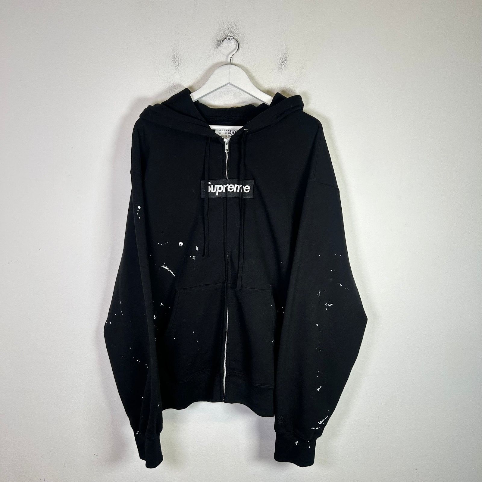 Supreme Supreme Big Logo Zip Up Hoodie Black | Grailed