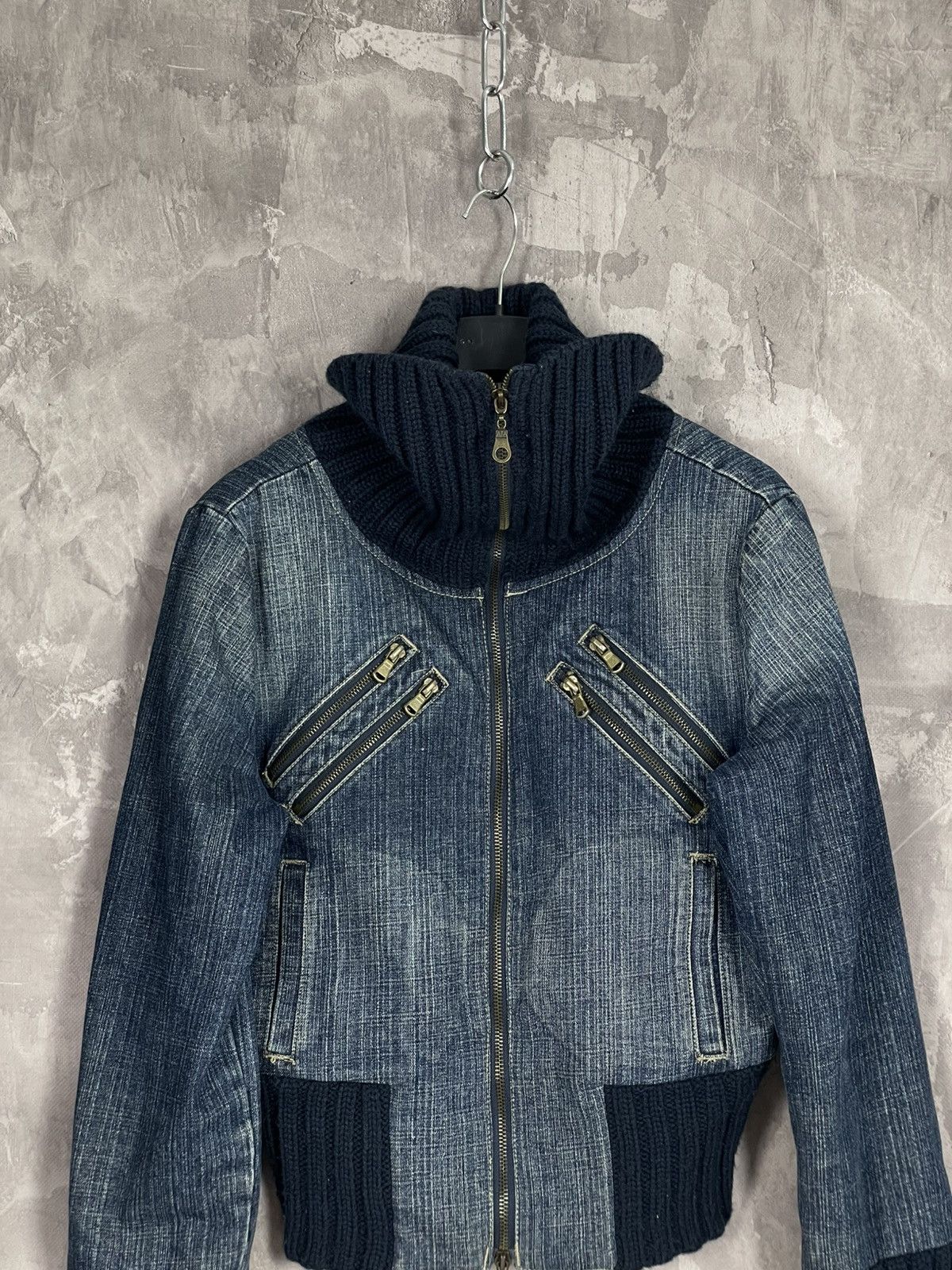 If Six Was Nine × Japanese Brand × Le Grande Bleu (L.G.B.) Avant Garde Japan Vintage Y2K Crazy Denim Jacket Size M / US 6-8 / IT 42-44 - 2 Thumbnail