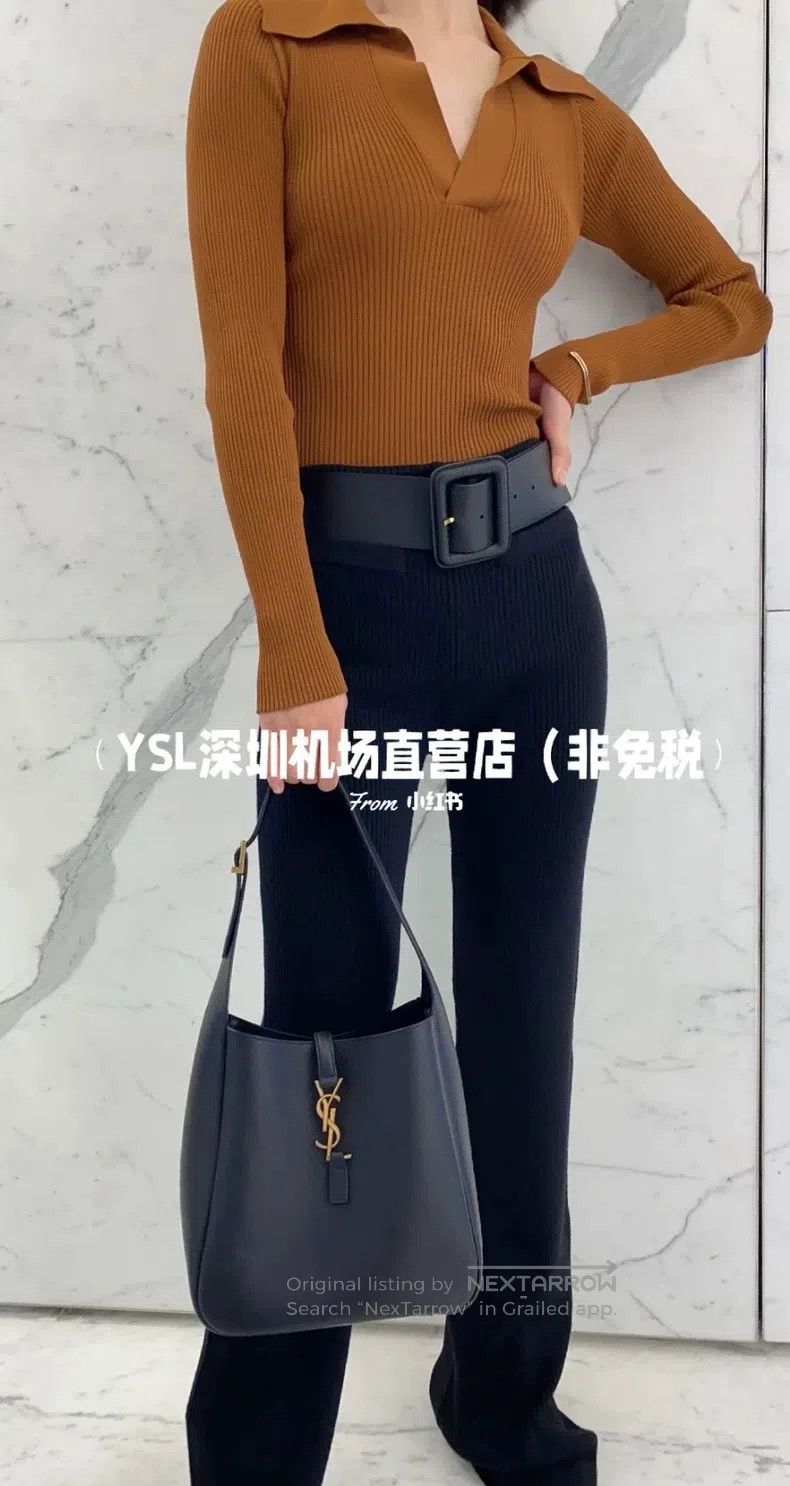 Saint Laurent Paris Saint Laurent Paris size 70 Black Gold Women's Leather Bel Size ONE SIZE - 2 Thumbnail