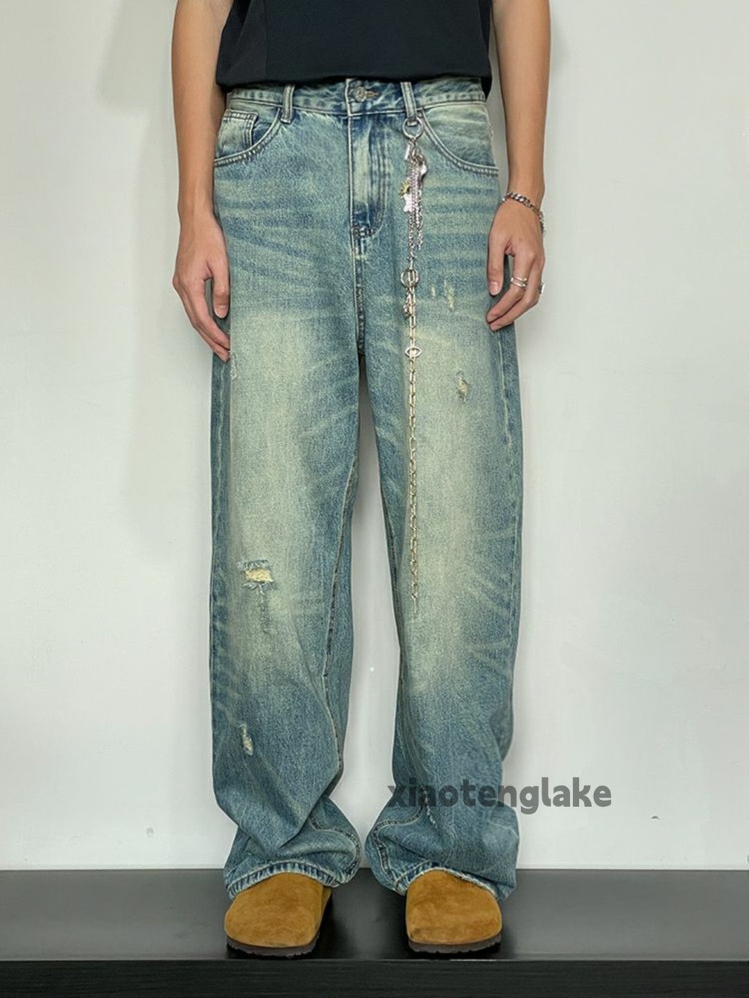 Jean × Vintage washed faded cleanfit yuppie loose baggy jeans Size US 32 / EU 48 - 3 Thumbnail
