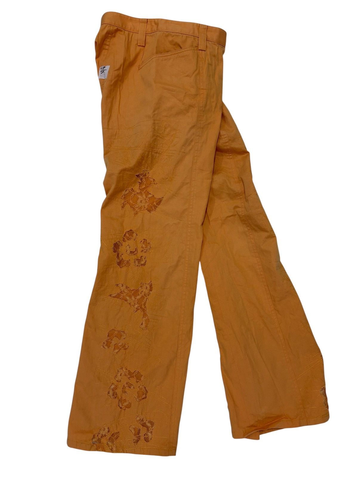Issey Miyake 🔥 Issey Miyake Floral Distressed Embroidery Wide Leg Pants Size 27" / US 4 / IT 40 - 6 Thumbnail