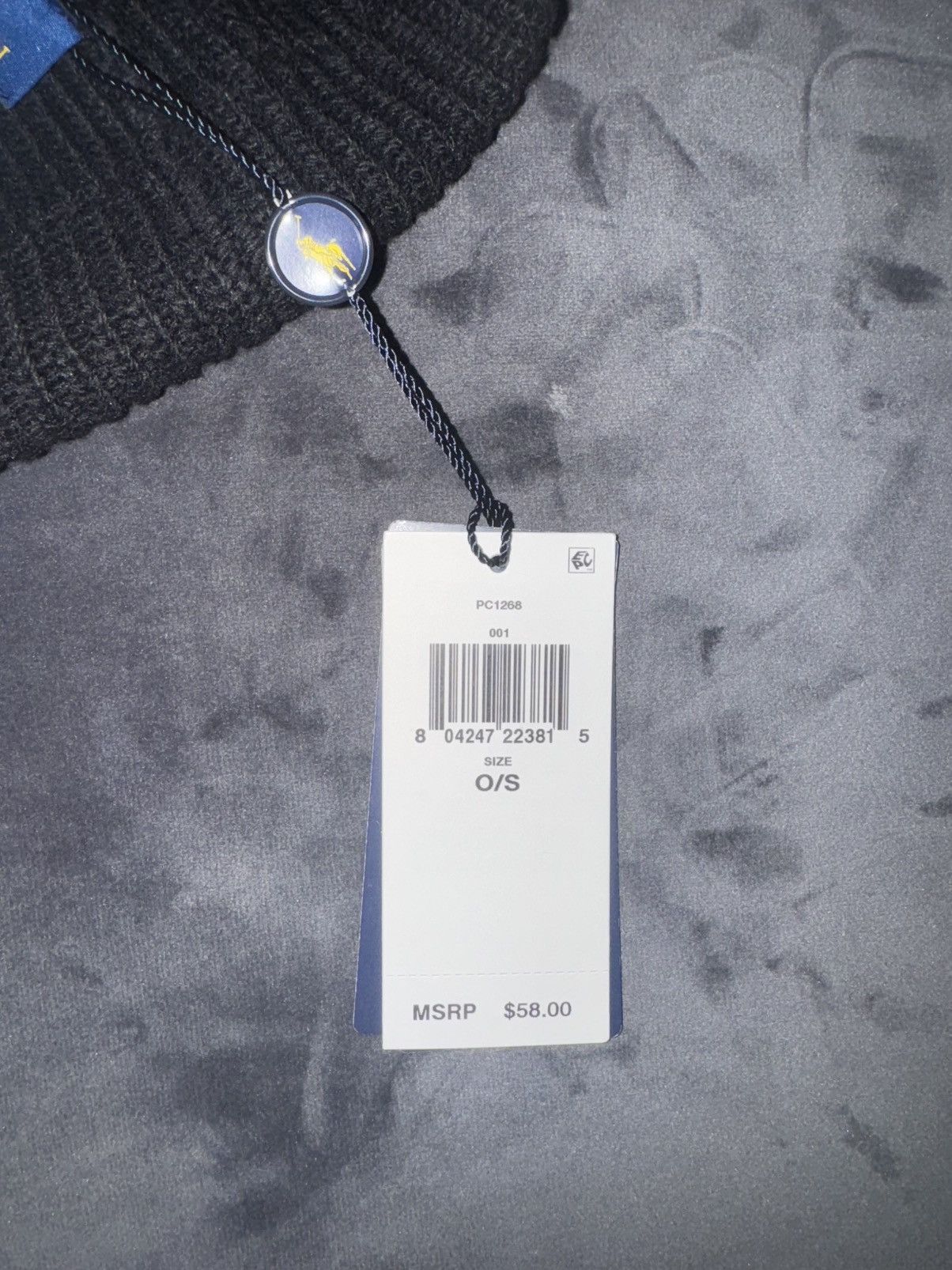 Polo Ralph Lauren Polo Ralph Lauren Solid Denim Bear Beanie One Size Size ONE SIZE - 4 Thumbnail