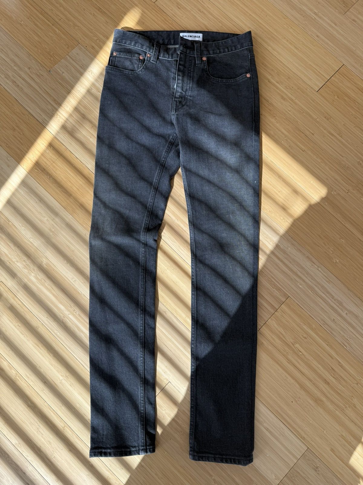 Balenciaga Balenciaga Washed Black Straight Leg Jeans - BNWT Size 26" / US 2 / IT 38 - 1 Thumbnail