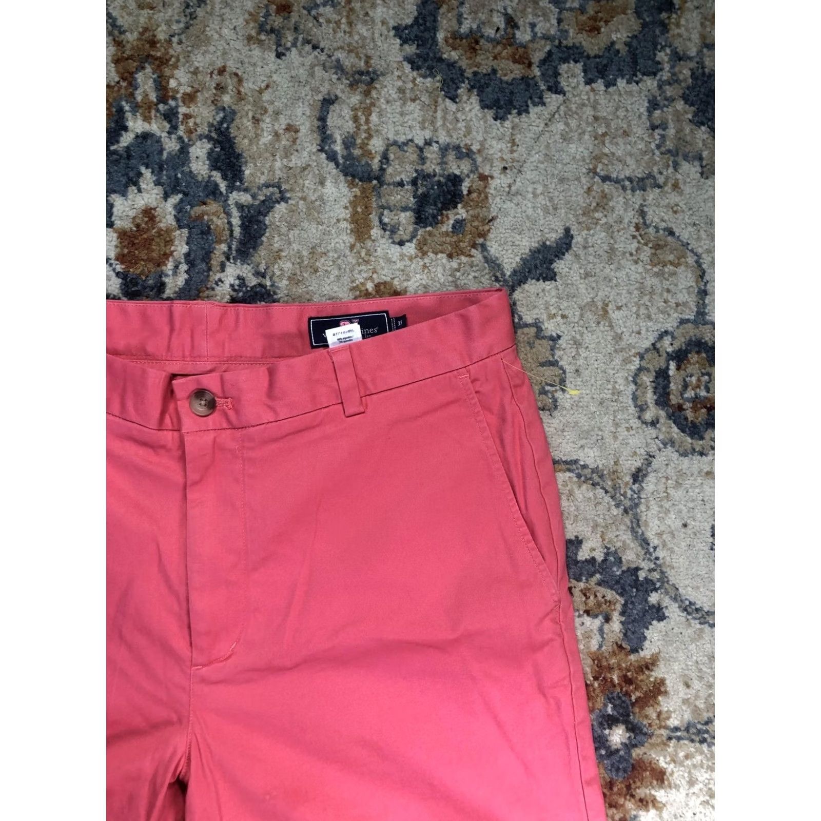 Vineyard Vines Vineyard Vines Shorts Mens 35 Pink Stretch Flat Front Chino 9 Inseam Summer Mens Size US 35 - 3 Thumbnail
