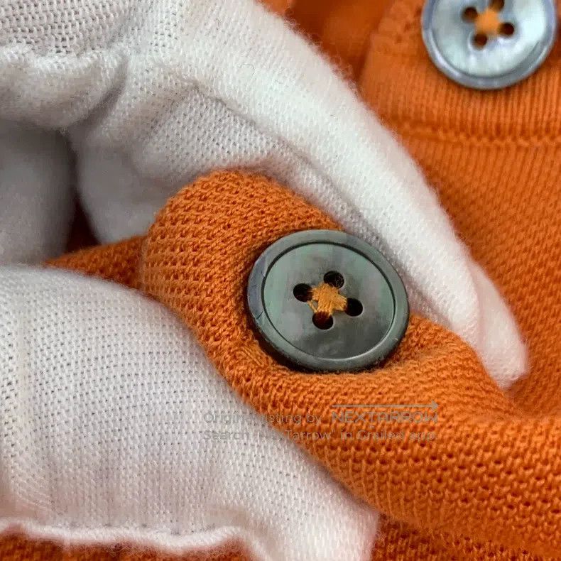 Hermes Hermes Orange pocket H-letter embroidered cotton polo shir Size US L / EU 52-54 / 3 - 8 Thumbnail