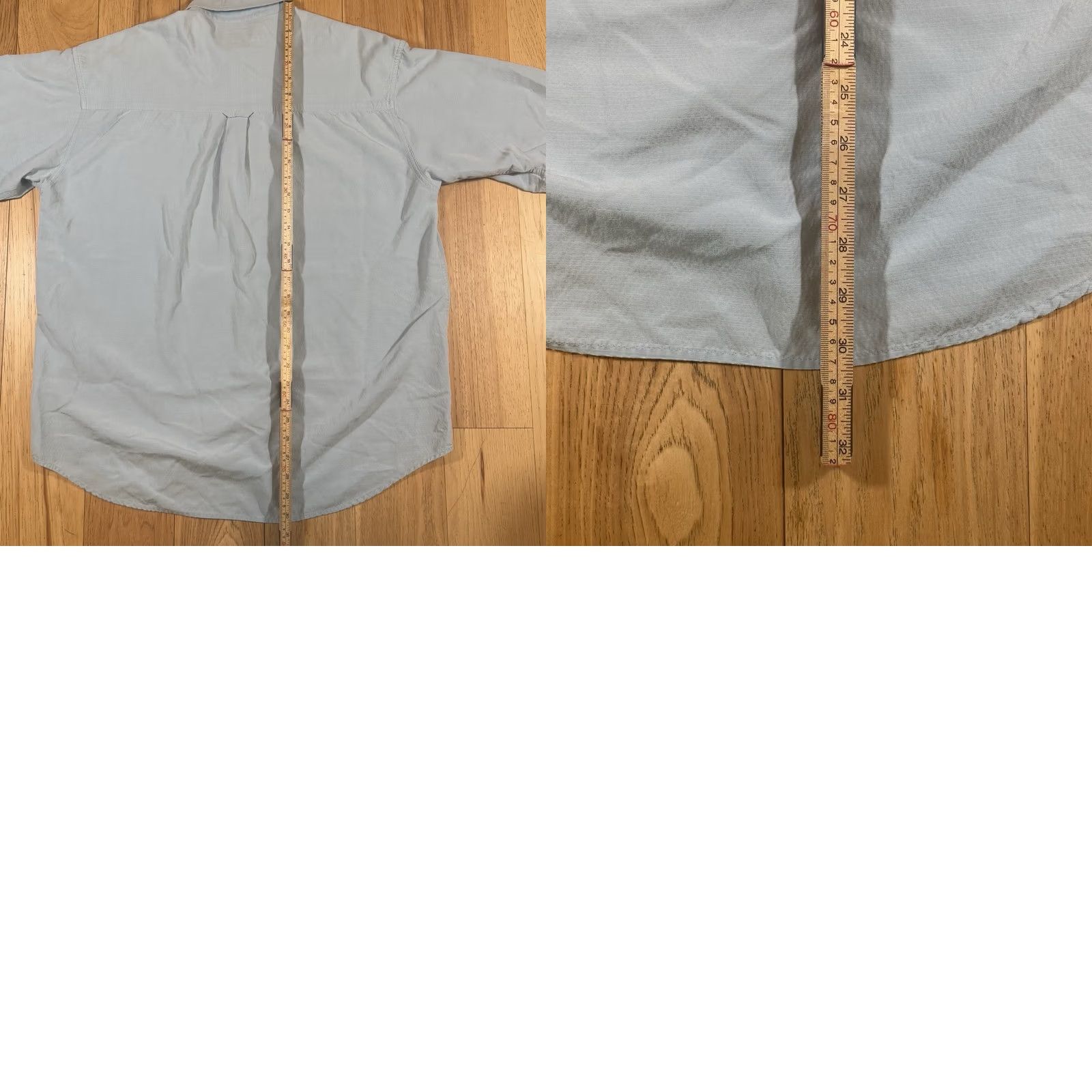 Vintage Columbia GRT Shirt Large Light Blue Short Sleeve Button Pleated Viscose Size US L / EU 52-54 / 3 - 8 Thumbnail