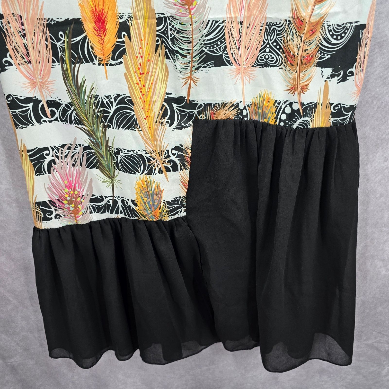 Other Takaya Siam Black Short Sleeve Maxi Feather Sheer Ruffle M Size M / US 6-8 / IT 42-44 - 8 Thumbnail