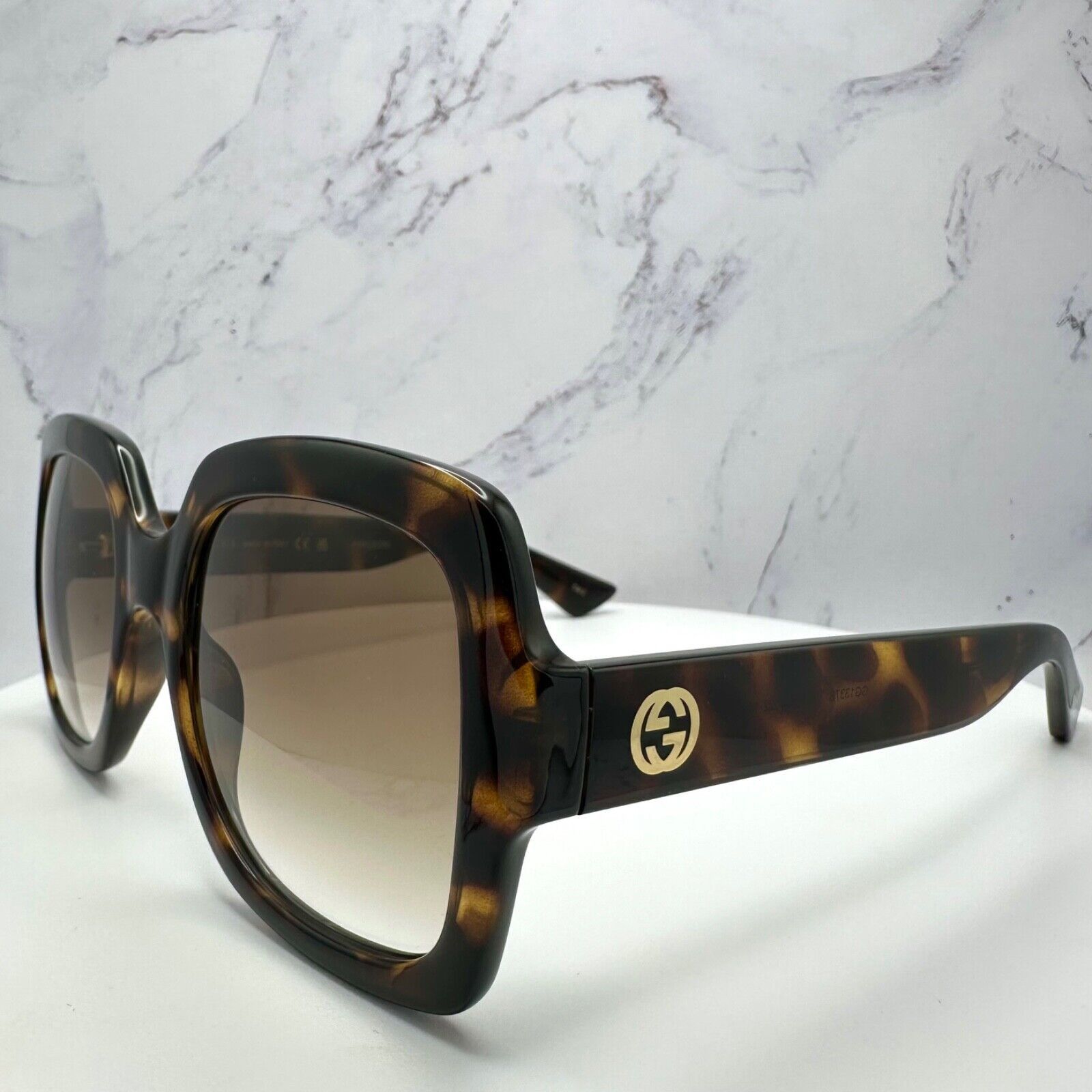 Gucci Gucci Sunglasses Brown Black Tortoise Gold GG Oversized Size ONE SIZE - 5 Thumbnail