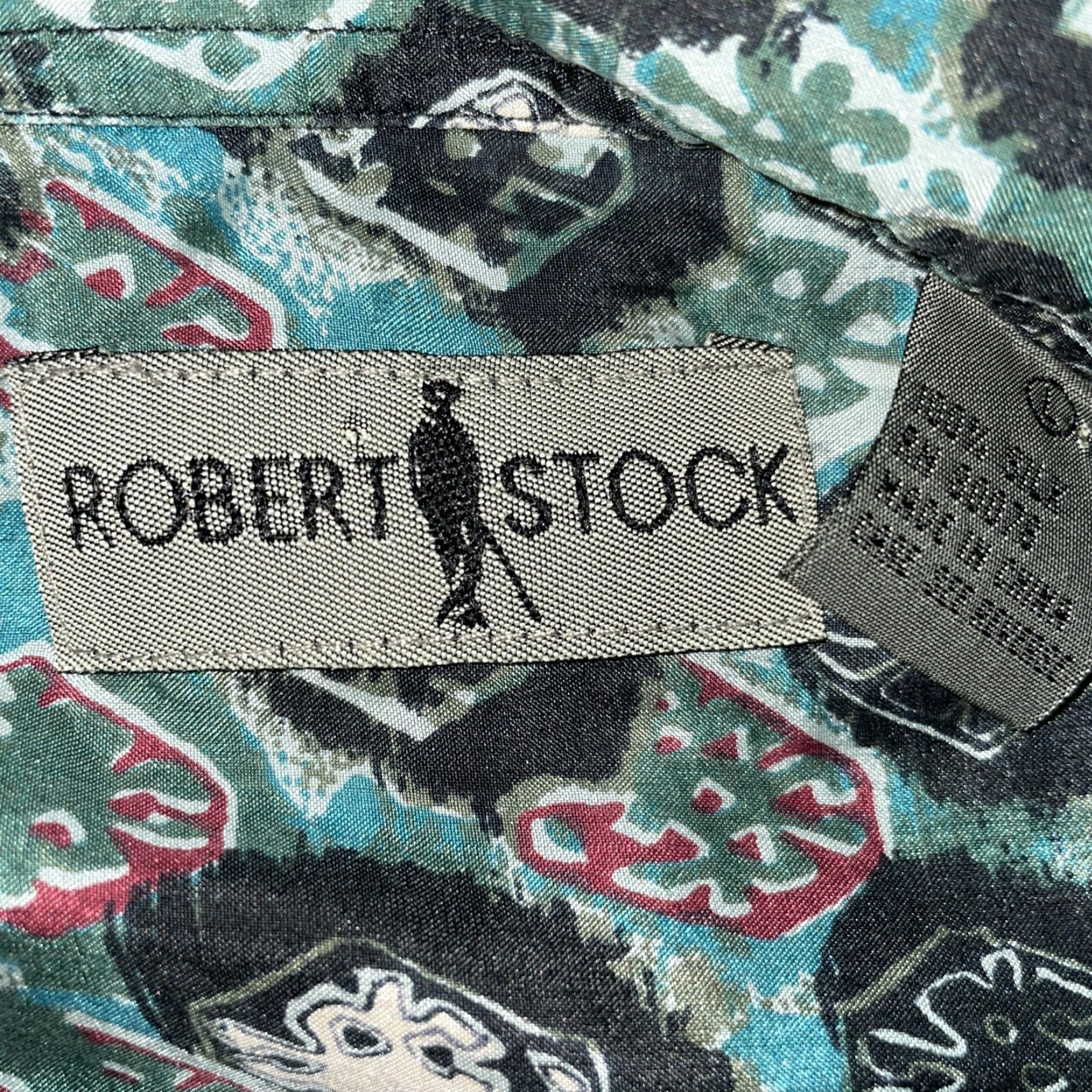 Vintage Robert Stock Silk Shirt Mens L Blue Short Sleeve Button-Up Size US L / EU 52-54 / 3 - 3 Thumbnail