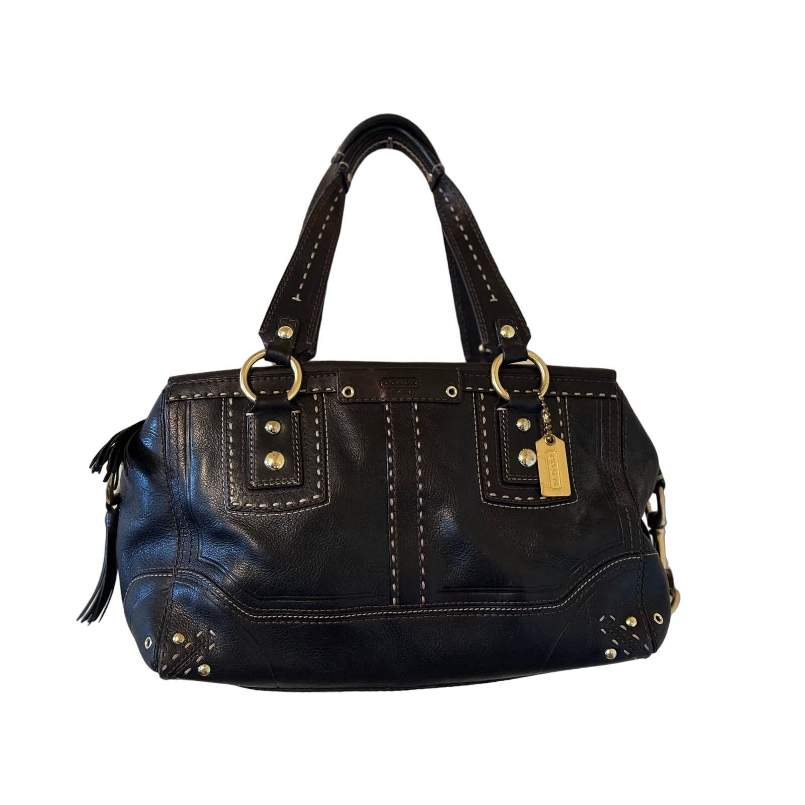 Coach Coach Andrea Limited Edition Black Pebbled Leather Satchel Size ONE SIZE - 1 Thumbnail