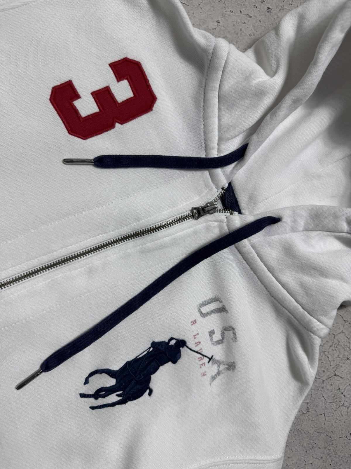 Polo Ralph Lauren Polo Ralph Lauren Big Pony USA #3 Vintage Full Zip Hoodie Size US L / EU 52-54 / 3 - 6 Thumbnail