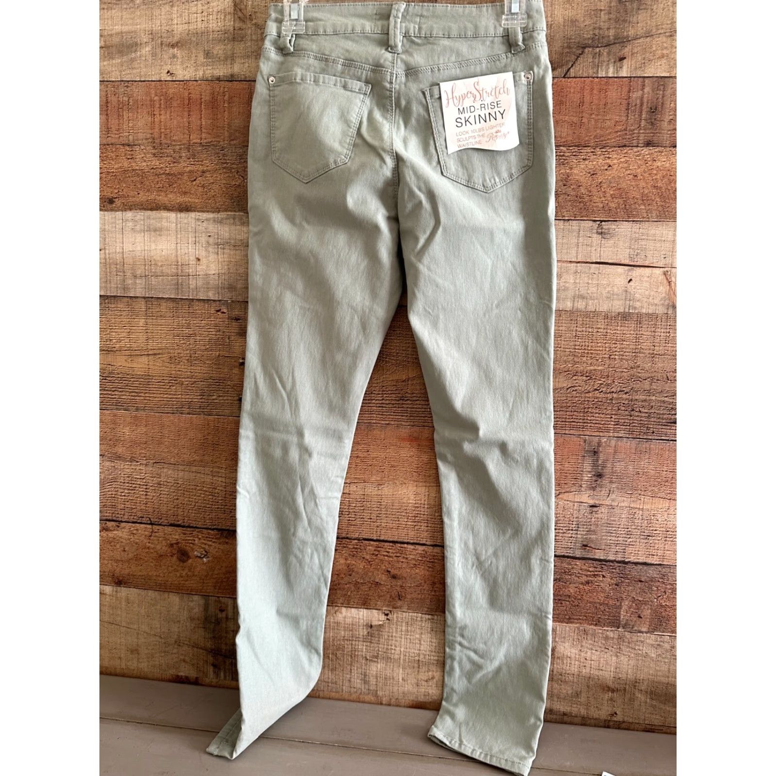 Vintage ROYALTY FOR ME Pants Mid-Rise Skinny Hyper Stretch Size 6 Aloe Green Size 28" / US 6 / IT 42 - 4 Thumbnail