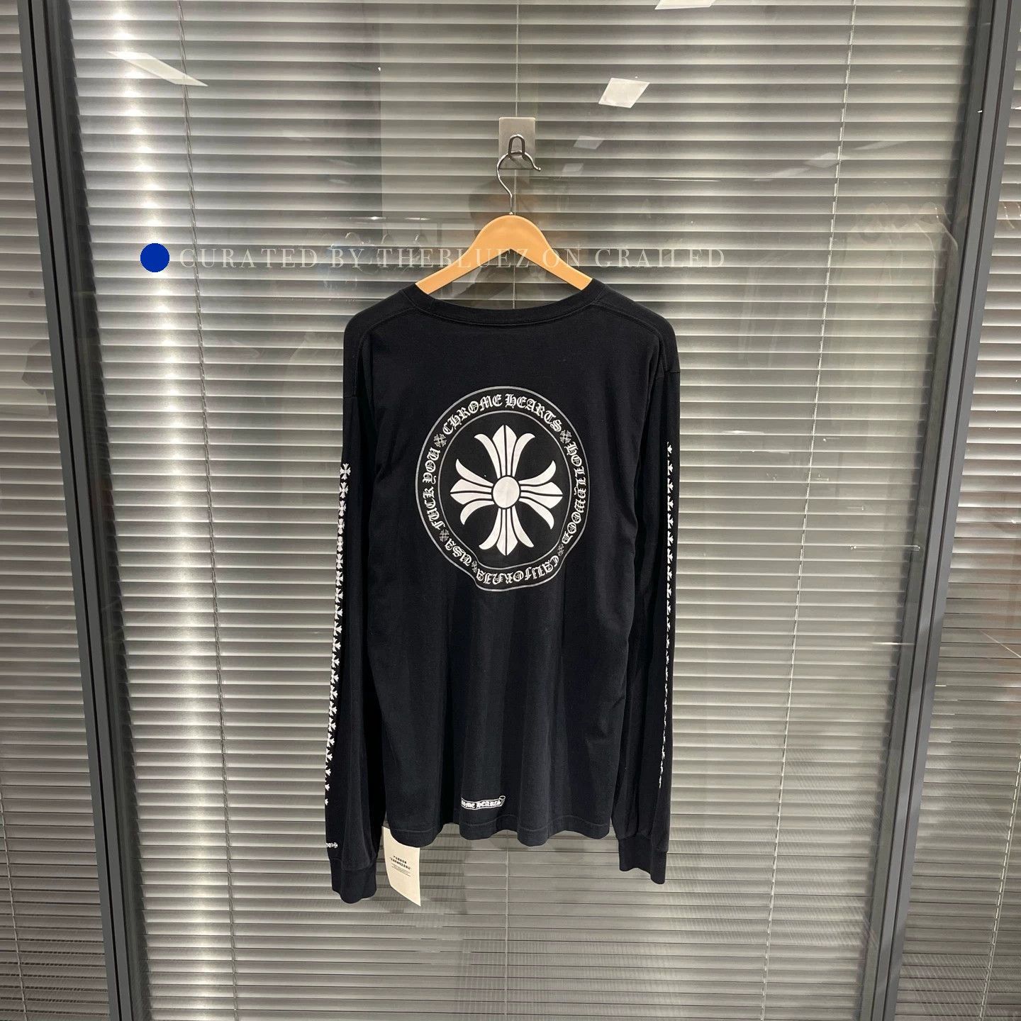 Chrome Hearts Black Long Sleeve Tee with Cross Floral Design Size US L / EU 52-54 / 3 - 1 Thumbnail