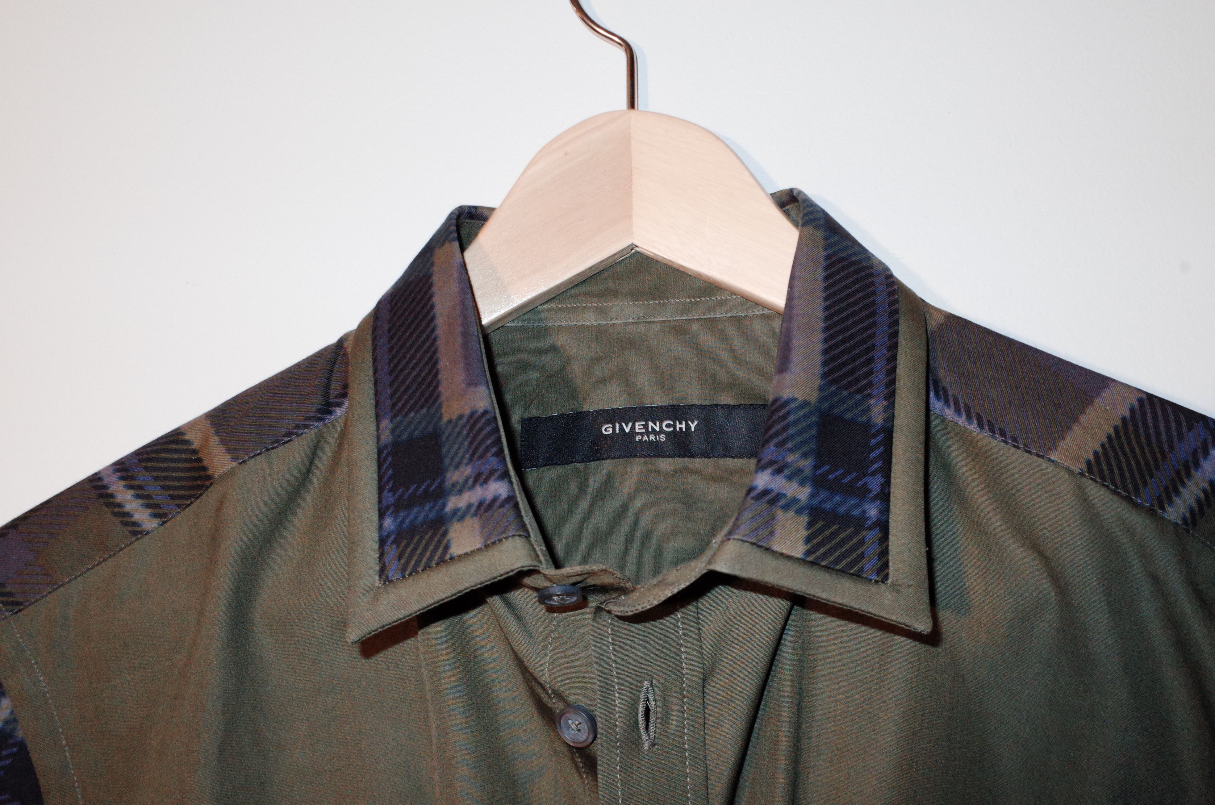 Givenchy Givenchy Riccardo Tisci Olive Plaid insert dress shirt Size US S / EU 44-46 / 1 - 2 Thumbnail
