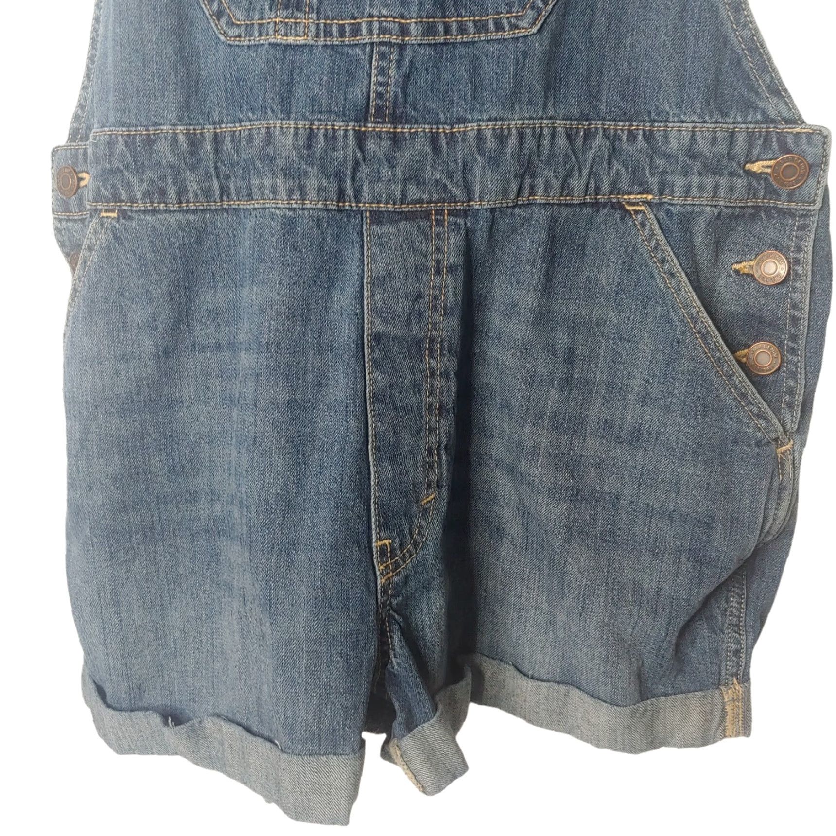 GAP Women's Large Blue Denim Shortalls Adjustable Casual Workwear