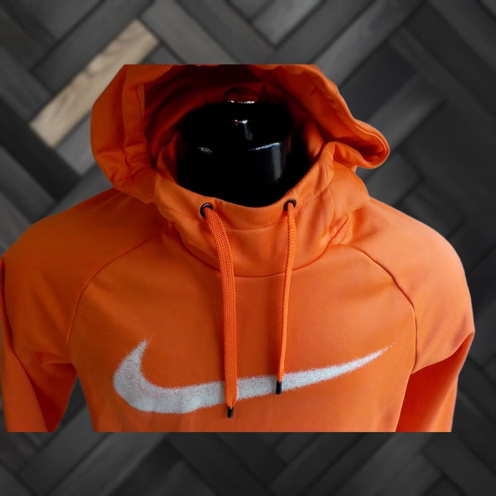 Nike VINTAGE Nike Dri-Fit Hoodie Shirt Womens Orange Kangaroo Pocket Small Size S / US 4 / IT 40 - 1 Thumbnail