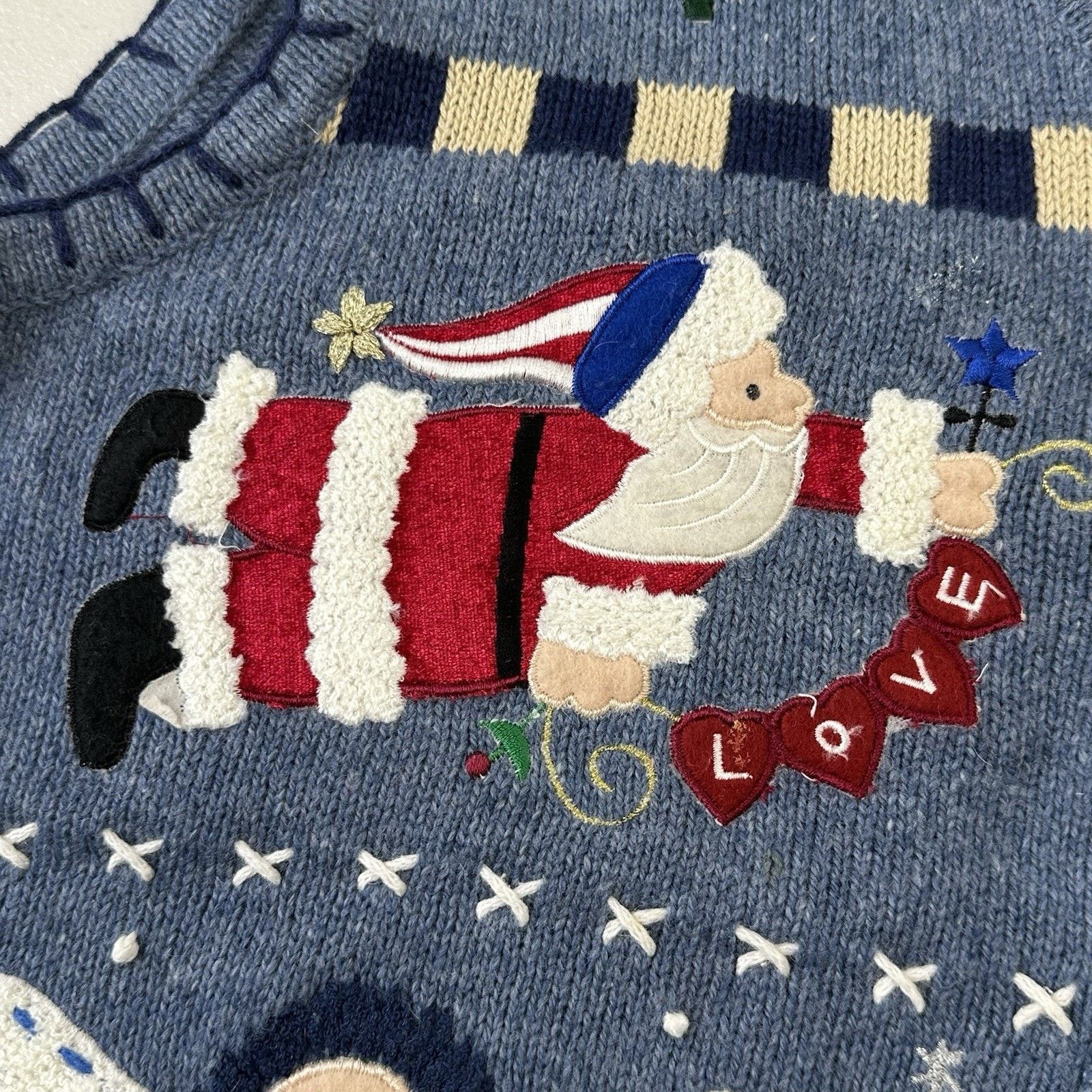 Other Segue Noel Vintage L Christmas Sweater Vest EUC Embroidered Size L / US 10 / IT 46 - 12 Thumbnail