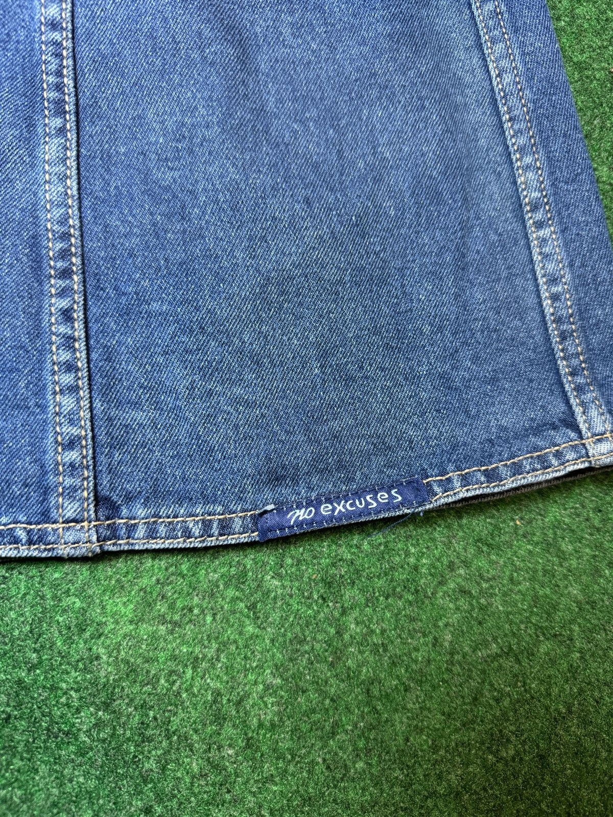 Vintage Vintage 90s No Excuses Femme Fatale 11/12 Denim Mini Skirt Size 34" / US 12 / IT 48 - 2 Thumbnail