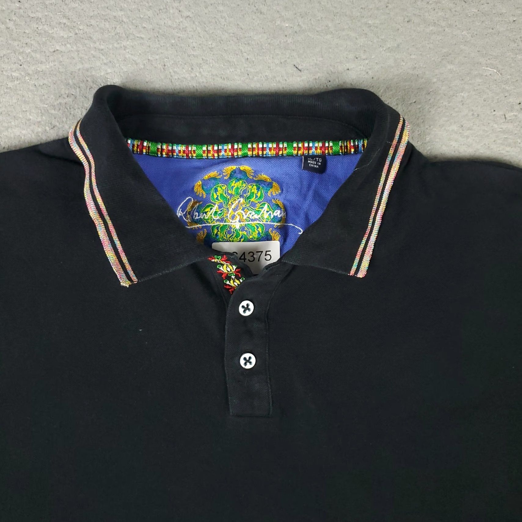 Robert Graham Robert Graham Polo Shirt Mens XL Black Casual Short Sleeve Adult Polo Shirt Black XL Mens Size US XL / EU 56 / 4 - 2 Thumbnail