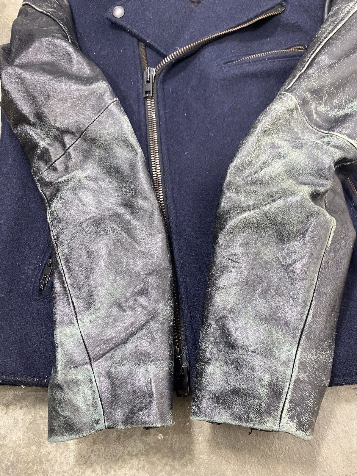 Designer × Edifice Japan A12 Edifice Double Colar Wool Sleeve Leather Jacket Size US S / EU 44-46 / 1 - 12 Thumbnail