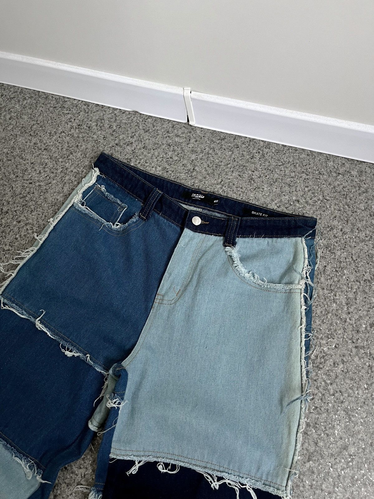 Jaded London Jaded London Frayed Patchwork Denim Skate Jeans mens W 32 Size US 32 / EU 48 - 5 Thumbnail