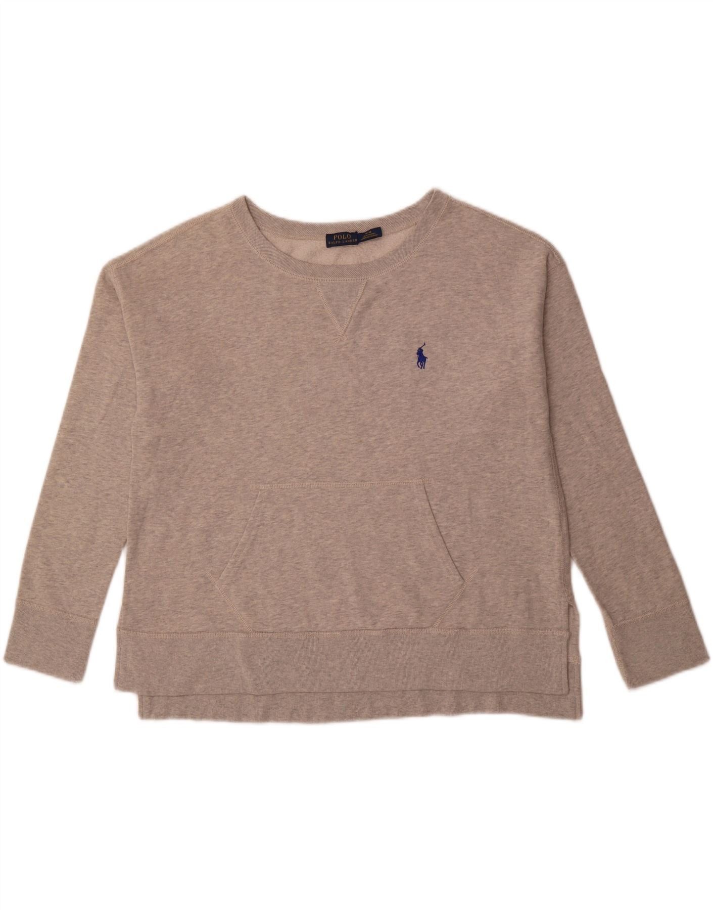 Ralph Lauren Womens Overd Sweatshirt Jumper UK 14 Medium Grey Cotton Size XL / US 12-14 / IT 48-50 - 1 Thumbnail