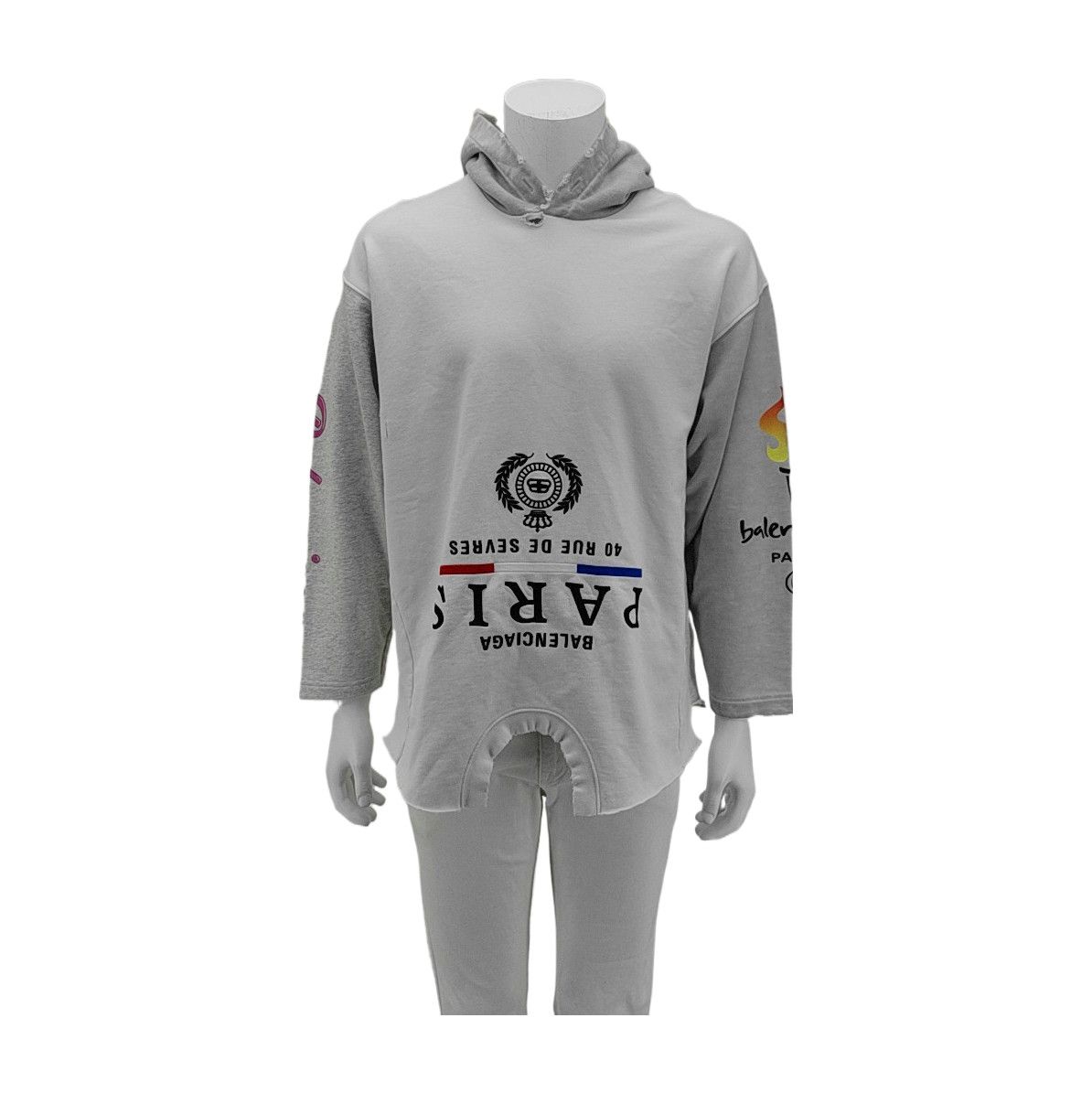 Balenciaga Balenciaga Logo Print Hoodie Gray Size S Size US S / EU 44-46 / 1 - 1 Thumbnail