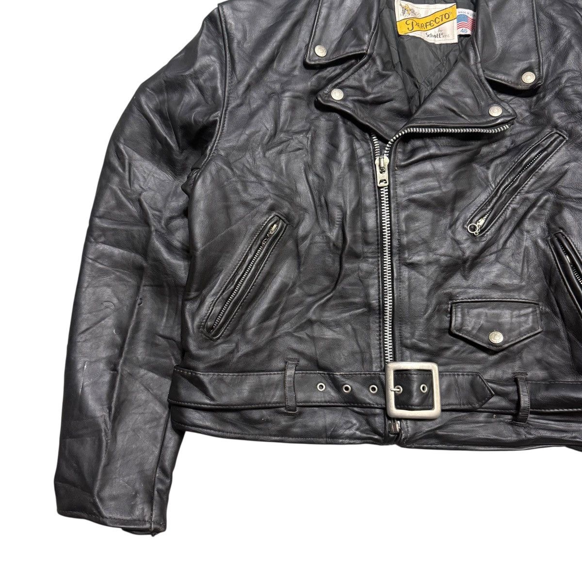 Schott Vintage Schott Perfecto Double Colar Leather Jacket Size US M / EU 48-50 / 2 - 4 Thumbnail