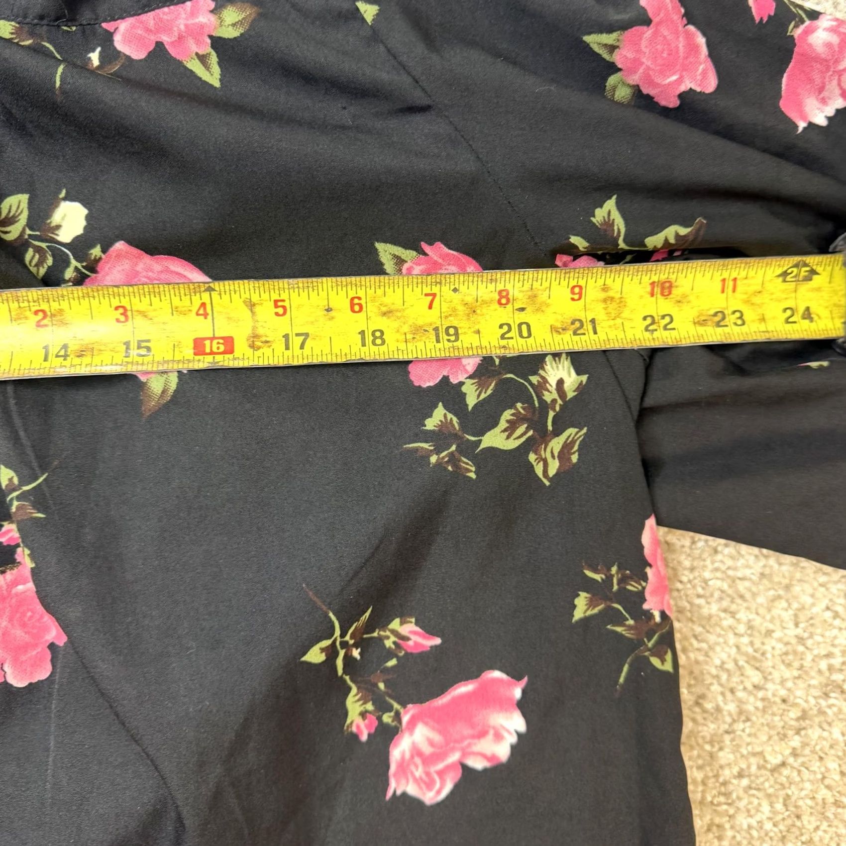 Vintage M.P.H. Collection Dress Womens 2X Black Floral Mock Neck 3/4 Sleeve Knee Length Size XXL / US 16-18 / IT 52-54 - 6 Thumbnail