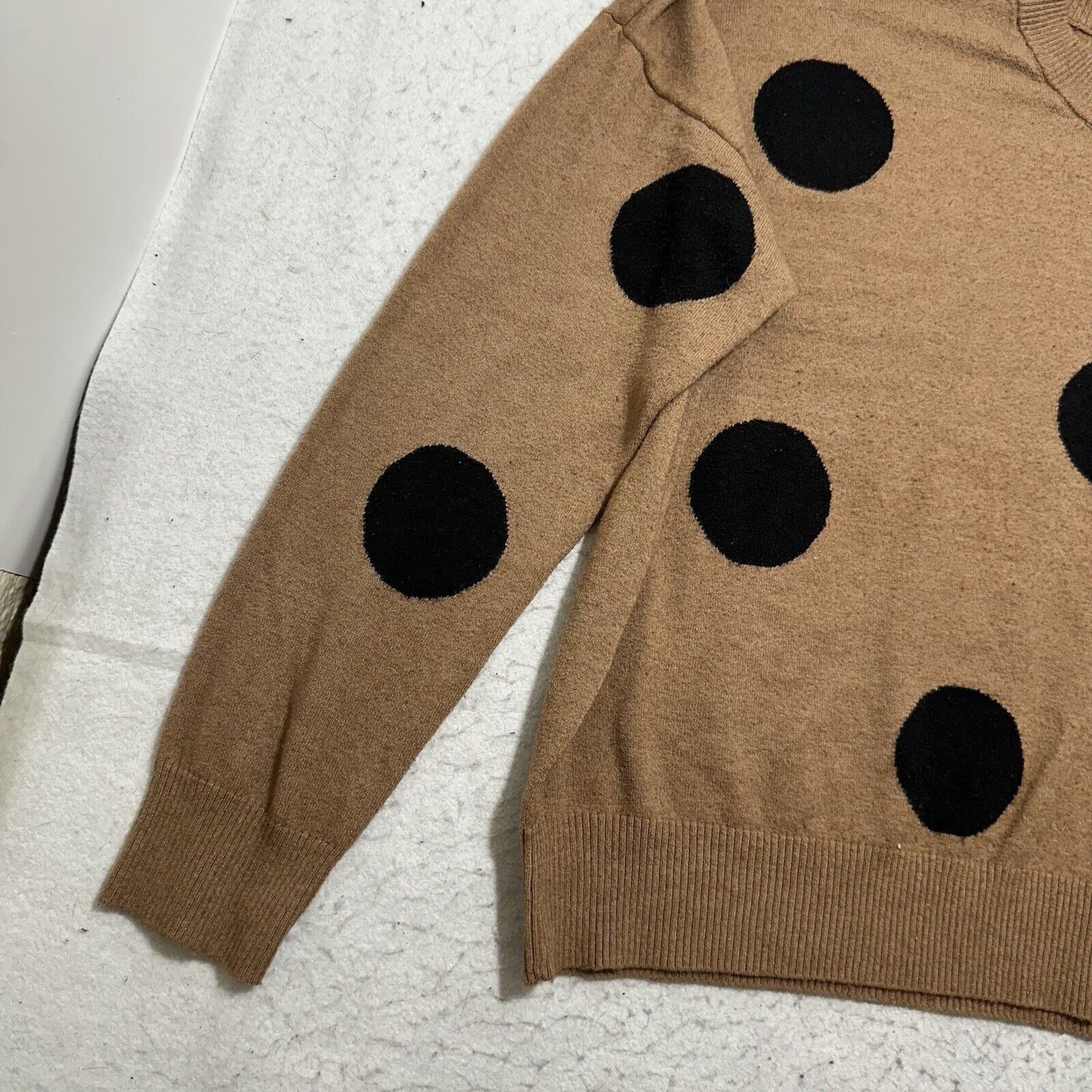 Other T Tahari =Large =Pullover Sweater Brown Black Polka Dot Size L / US 10 / IT 46 - 7 Thumbnail