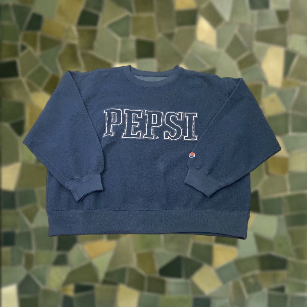 Vintage VINTAGE Pepsi Cola Sweatshirt Mens Large Blue Reverse Fleece Sweater Boxy 80s 90s Size US L / EU 52-54 / 3 - 1 Thumbnail