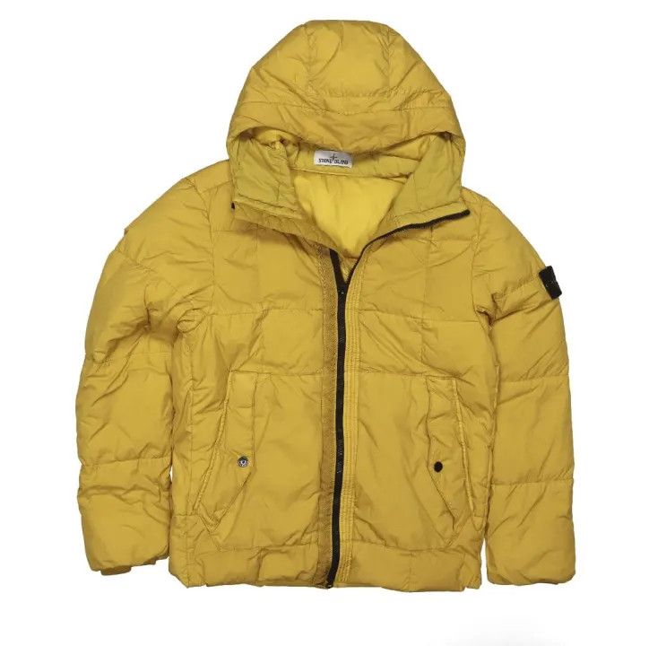 Stone Island Stone Island Yellow Logo Hooded Puffer Jacket Size US M / EU 48-50 / 2 - 1 Thumbnail