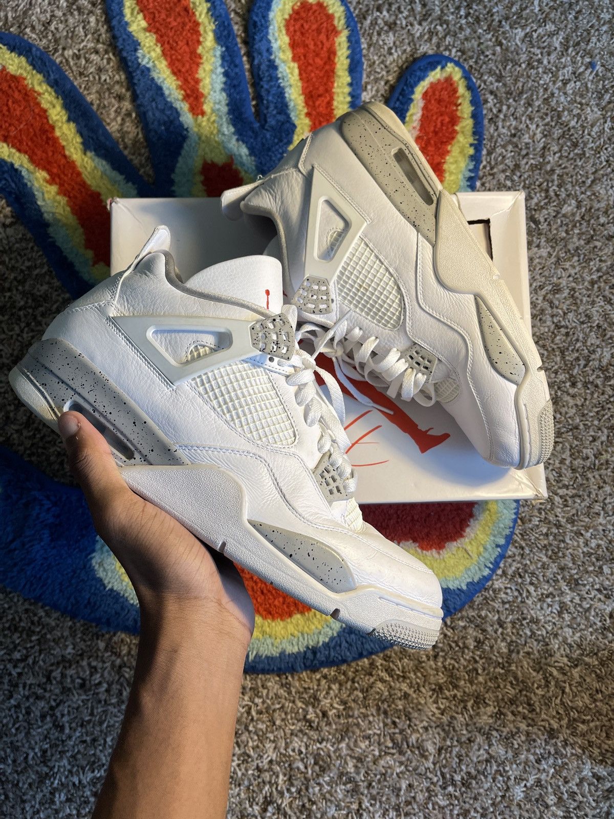 Jordan Brand Air Jordan 4 Retro White Oreo Size US 13 / EU 46 - 1 Thumbnail