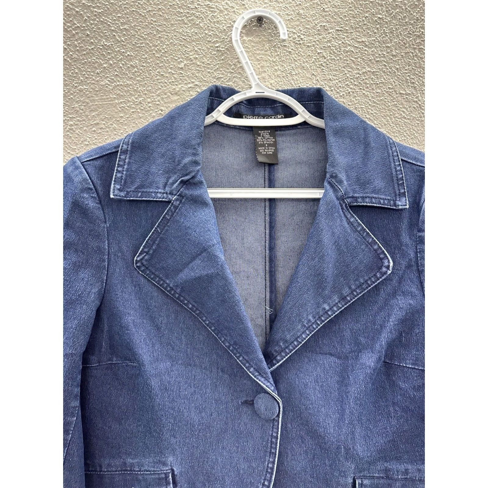 Pierre Cardin Pierre Cardin Jacket Size Small Blue Denim Womens Long Sleeve Single Button Up Size S / US 4 / IT 40 - 2 Thumbnail