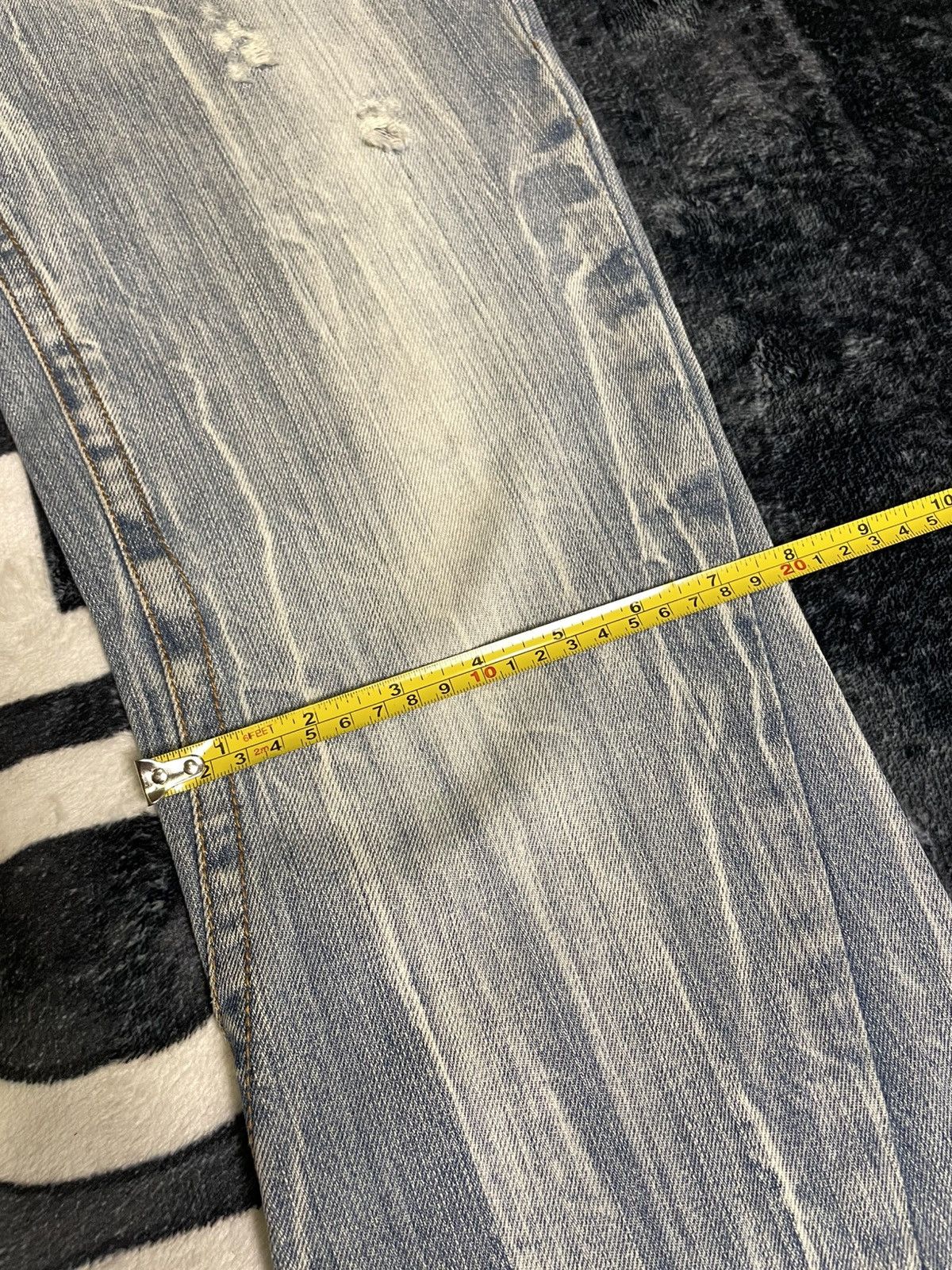 Japanese Brand Signal Point Twisted Leg Thunder Washed Denim Size US 30 / EU 46 - 16 Thumbnail