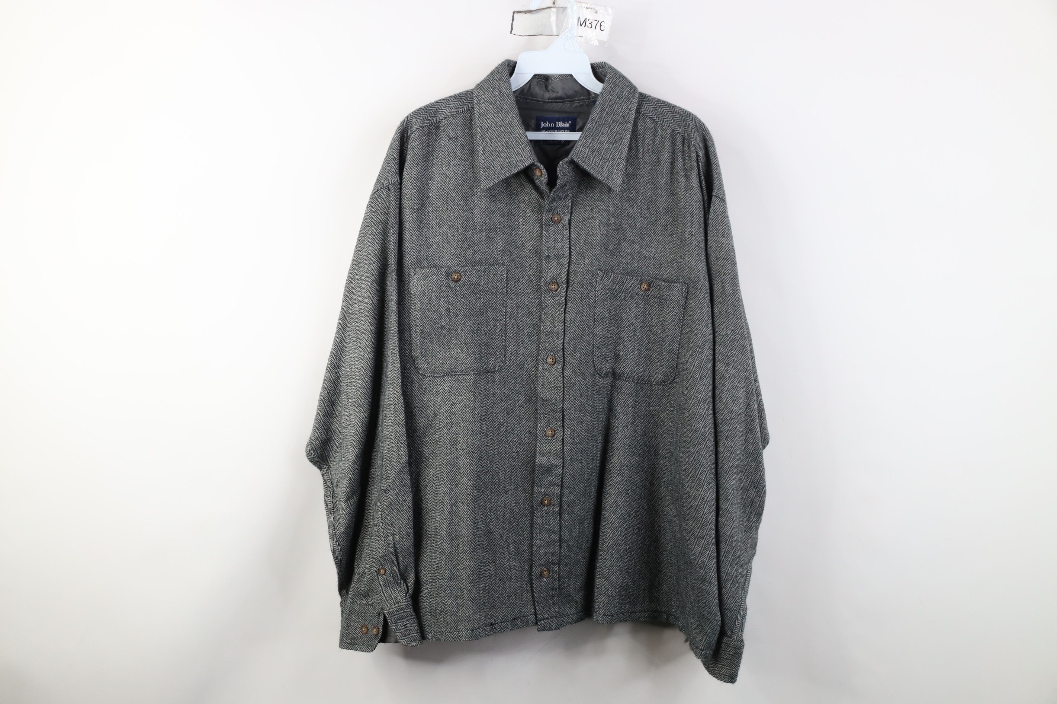 Vintage Vintage 90s Streetwear Herringbone Collared Button Shirt Size US XL / EU 56 / 4 - 1 Thumbnail