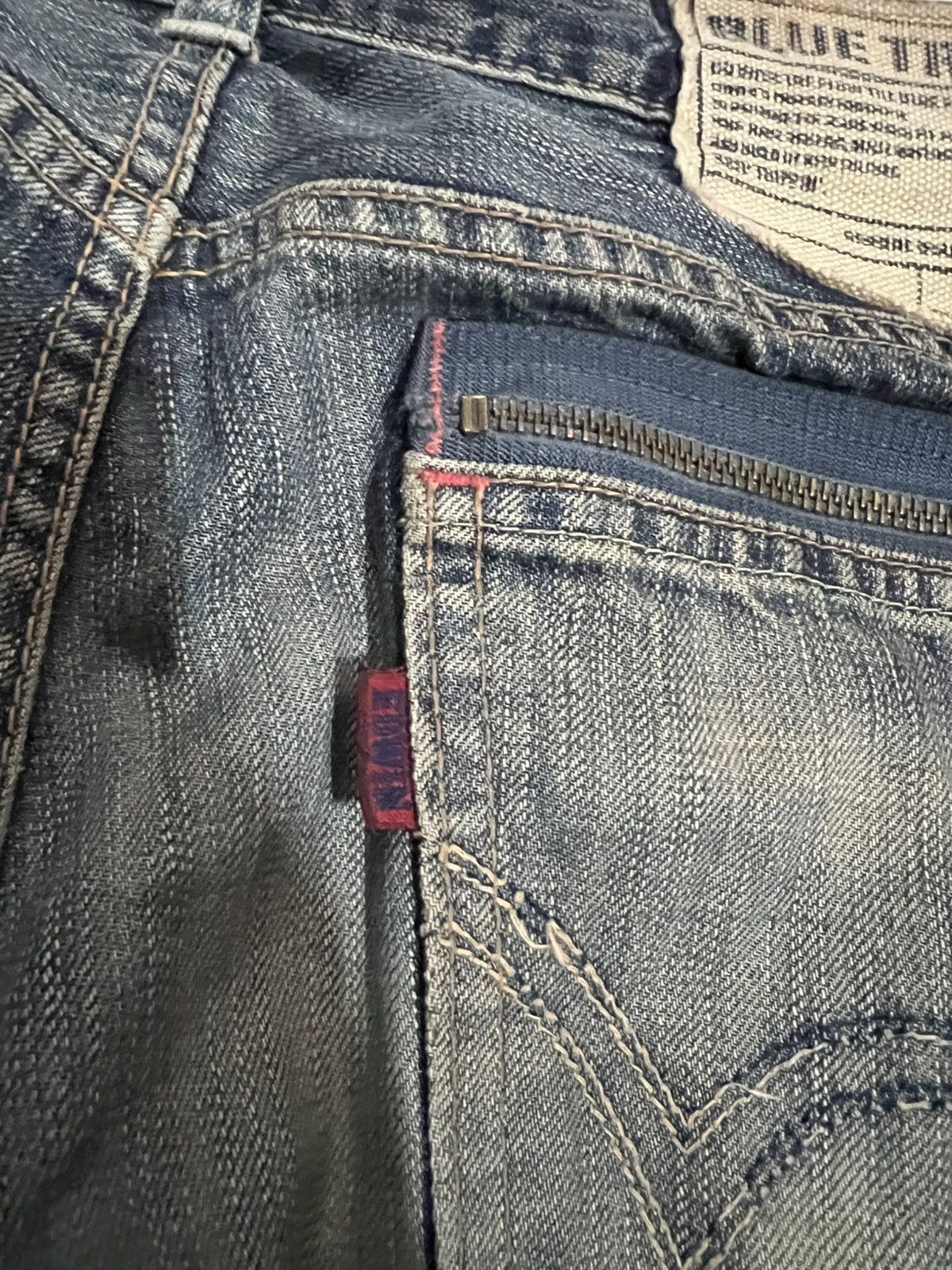 Edwin × If Six Was Nine 🌈Flare Vintage Edwin 503 Blue Trip Distressed Mud Wash Jean Size US 34 / EU 50 - 18 Thumbnail