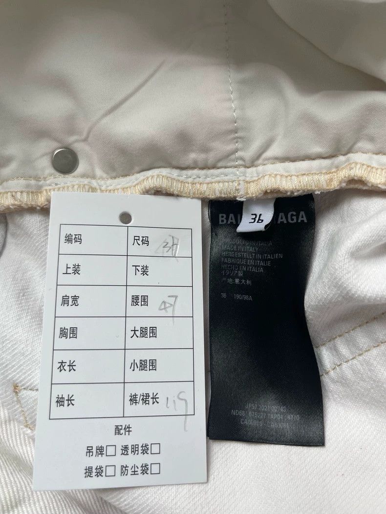 Balenciaga Balenciaga white wideleg cargo denim pants by balenciaga - Size US 36 / EU 52 - 5 Thumbnail