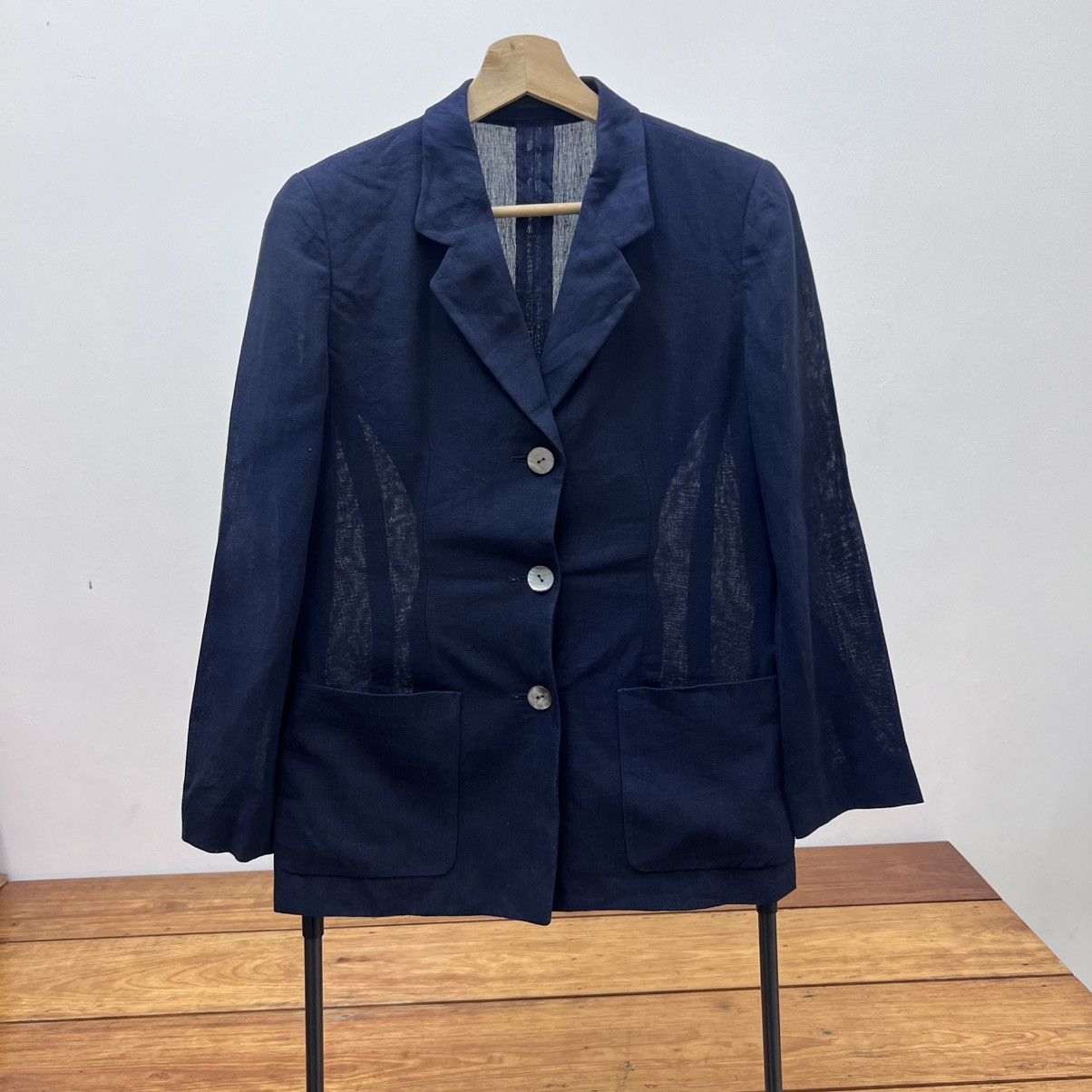 Burberry Vintage Burberry Indigo Hemp Blazer Jacket Stylish Size US S / EU 44-46 / 1 - 1 Thumbnail