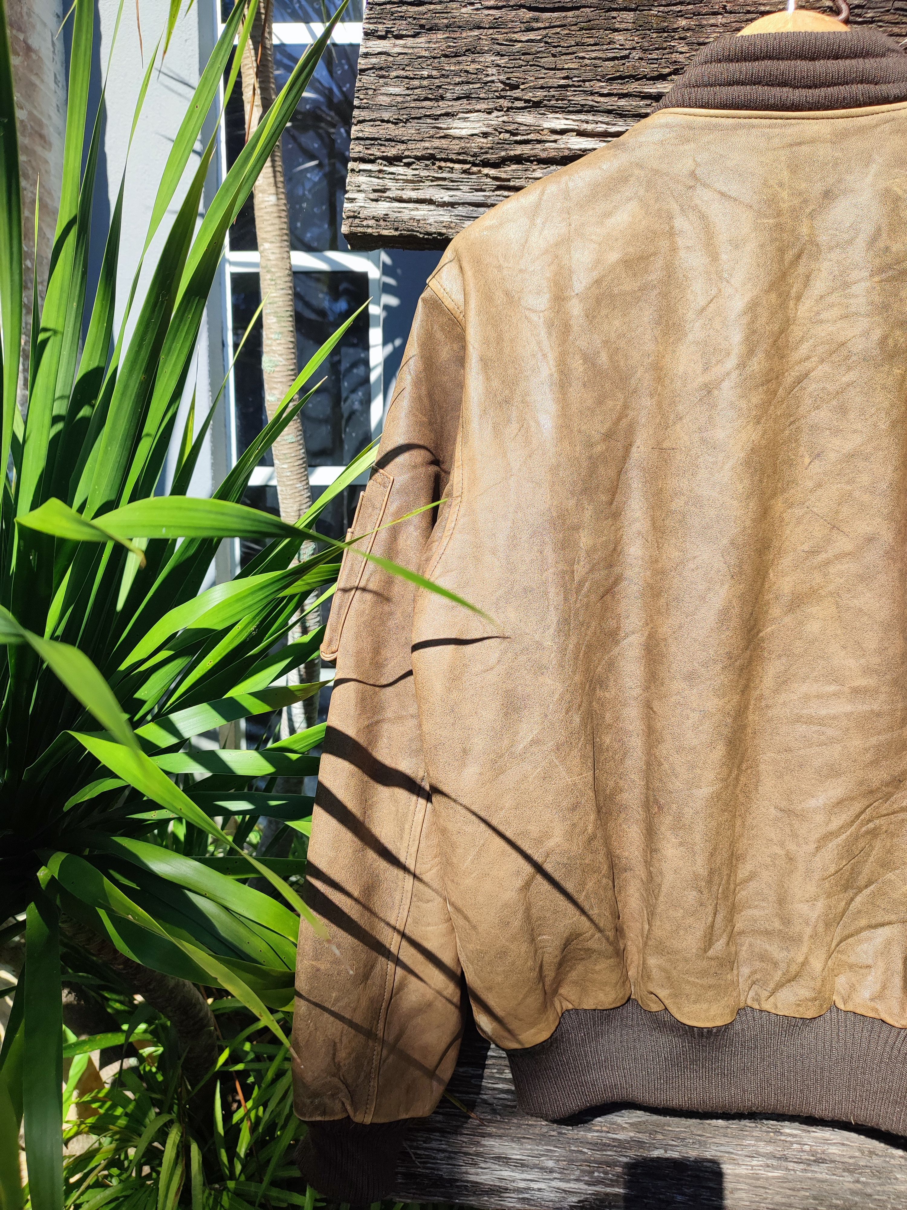 Leather × Vintage Vintage Leather Bomber Jacket Classic Aviator Style Size US L / EU 52-54 / 3 - 9 Thumbnail