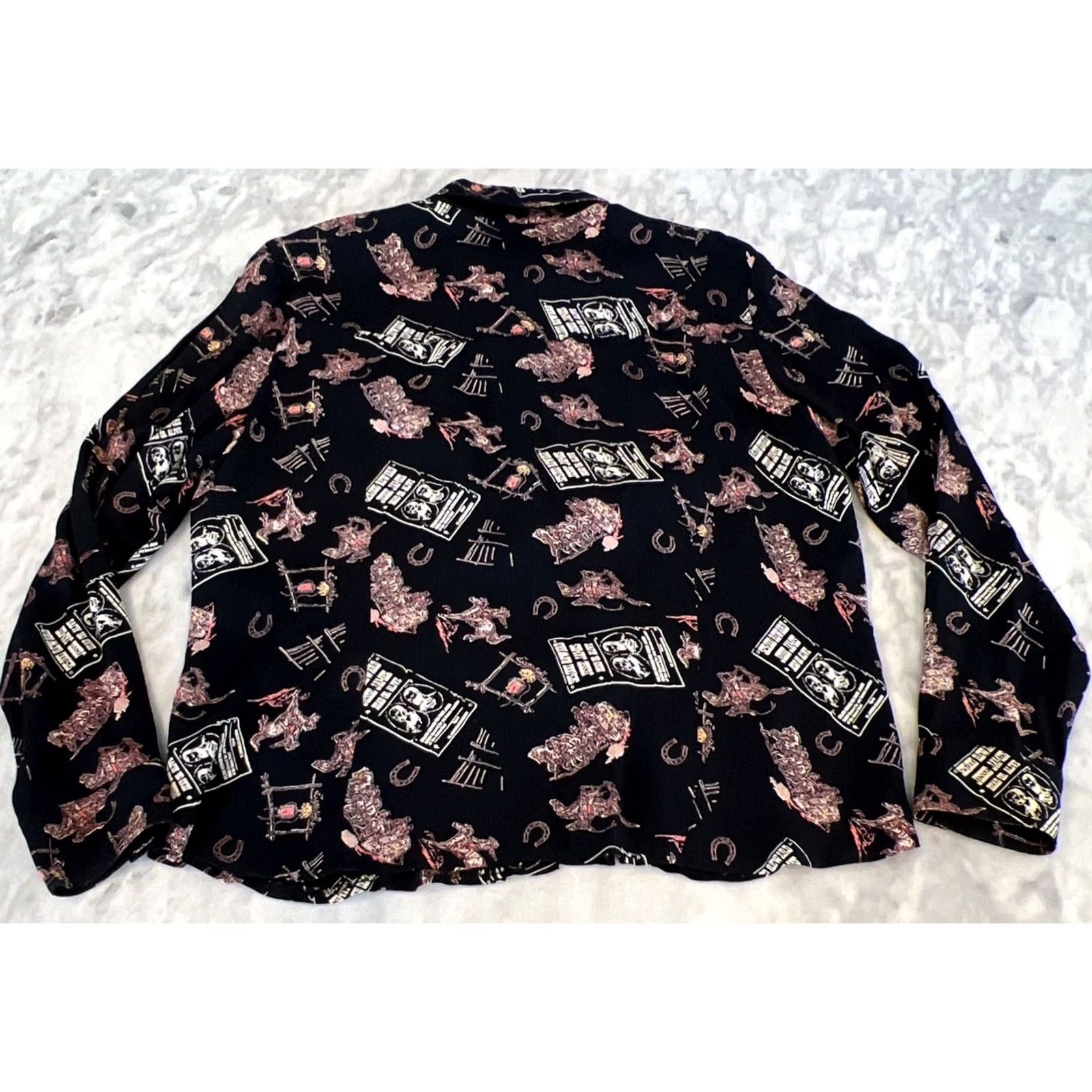 Vintage VINTAGE Sage West Women’s XL Western Snap Long Sleeve Shirt Black 1980s Women’s Shirt Western Snap Shirt Vintage Black XL Women’s Men? Size XL / US 12-14 / IT 48-50 - 4 Thumbnail
