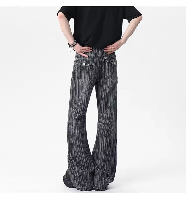 Japanese Brand Vertical Nail Button Washed Jeans Striped Size US 30 / EU 46 - 3 Thumbnail