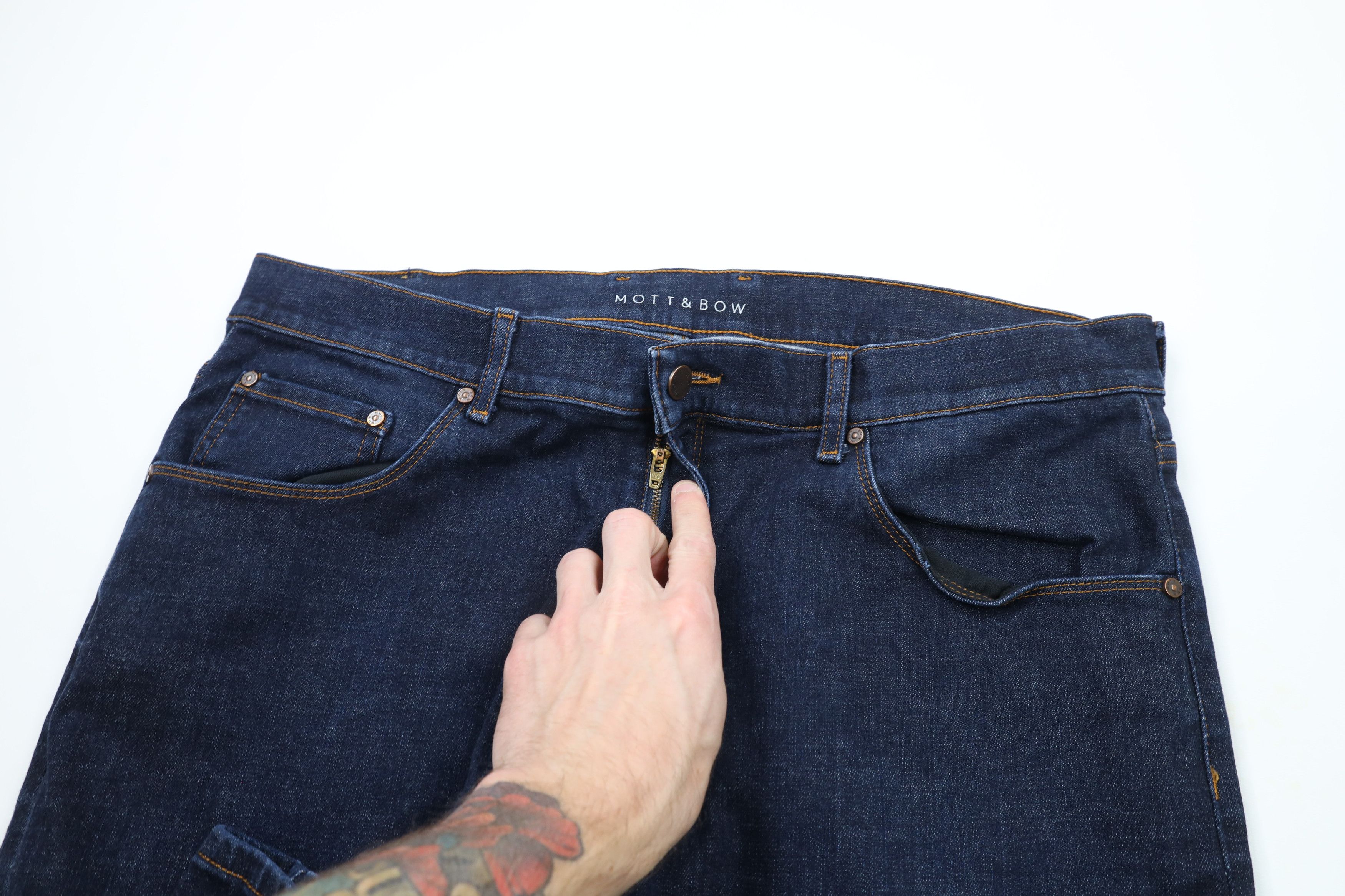 Mott & Bow × Vintage Mott & Bow Straight Leg Denim Jeans Pants Indigo Blue Size US 38 / EU 54 - 6 Thumbnail