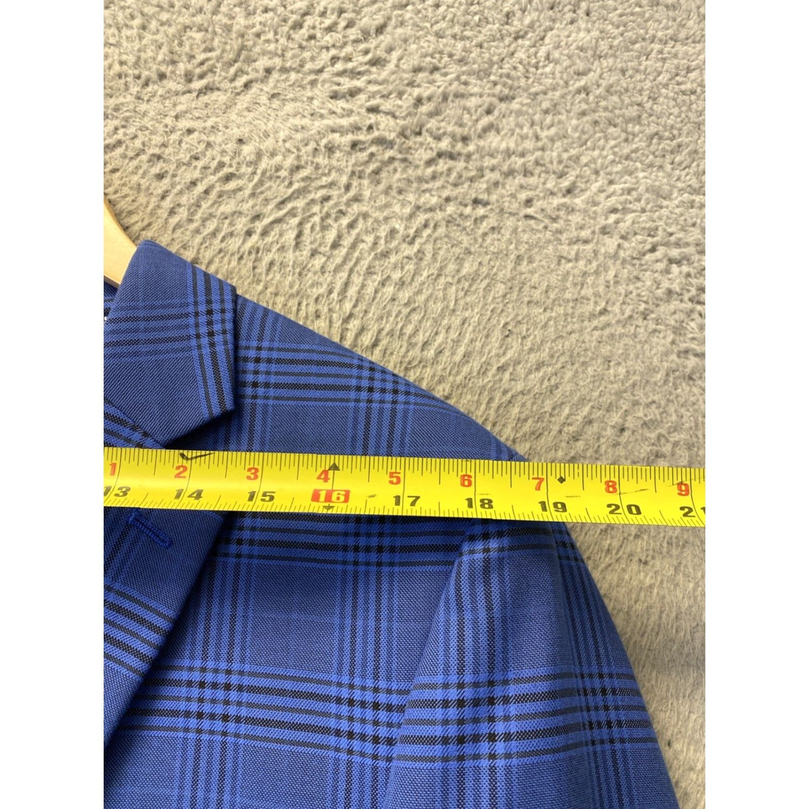 Vintage VINTAGE Savile Row Blue Glen Plaid Blazer 44L Wool Classic Fit Handmade British Mens Size 44L - 7 Thumbnail