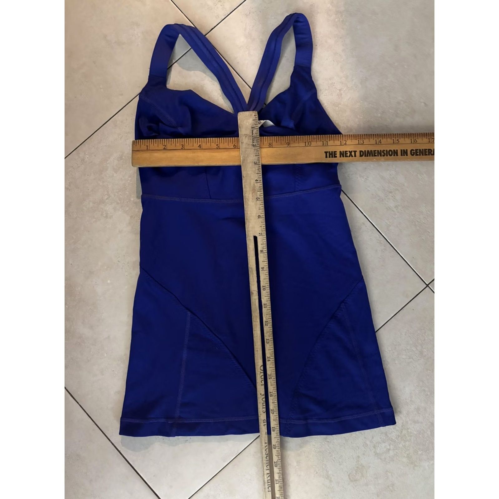 Lululemon Lululemon Tank Top Womens 4 Blue Built In Bra Crossback Yoga Camisole Athletic Tank Size S / US 4 / IT 40 - 6 Thumbnail