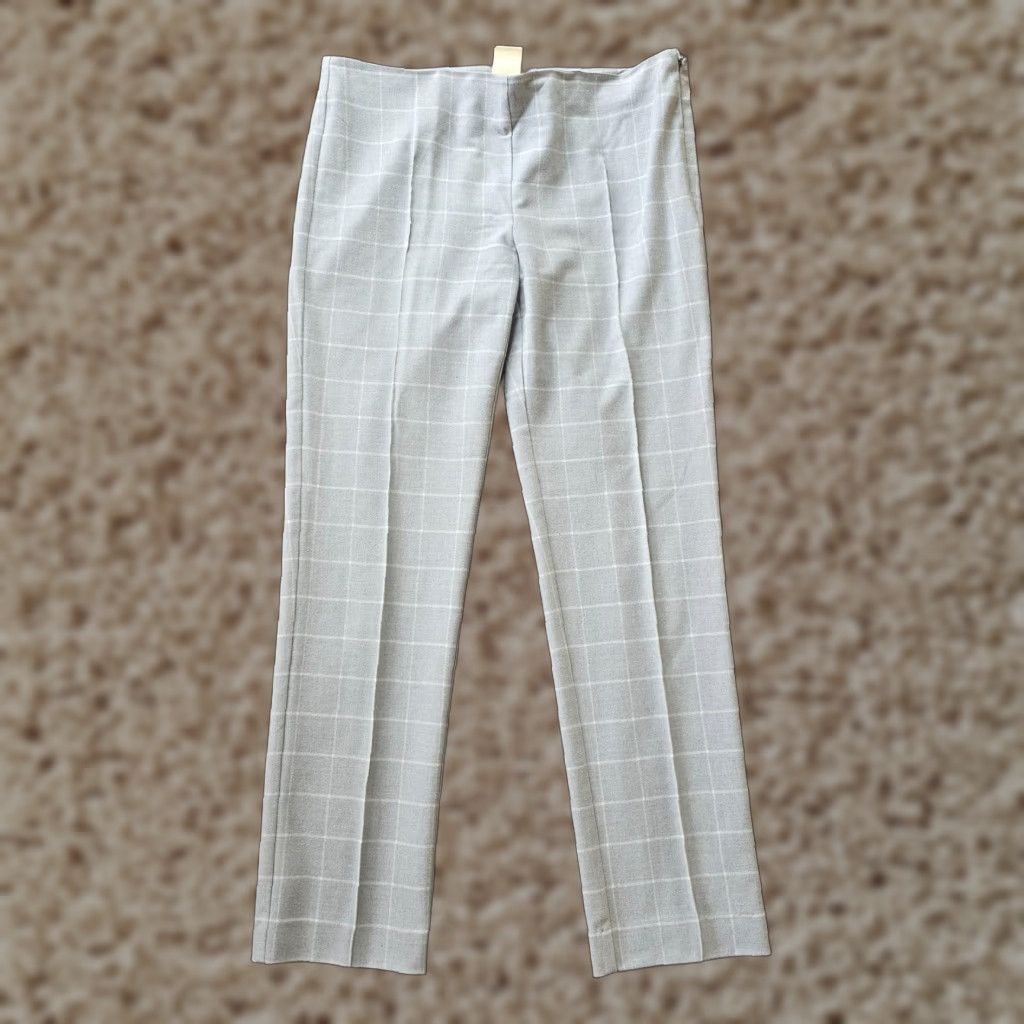 Anthropologie Anthropologie Cartonnier Pants Womens Size 8 Gray Plaid Tapered Capsule Career Office Pants Women Regular Inseam 28 in Gray Size 30" / US 8 / IT 44 - 1 Thumbnail