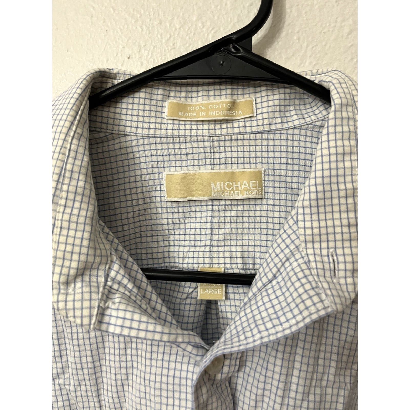 Michael Kors Michael Kors Men's Regular Shirt Large White Non-Iron Button-Front Long Sleeve Modern Classic Size US L / EU 52-54 / 3 - 2 Thumbnail