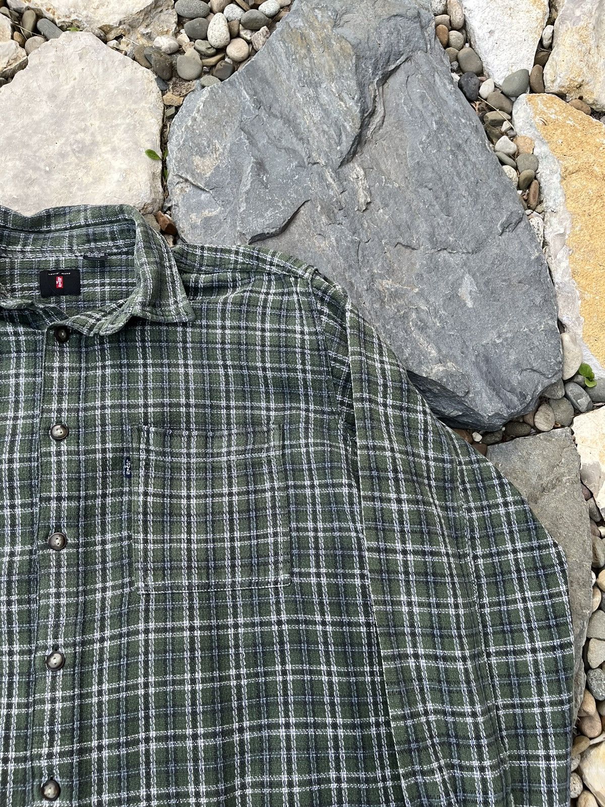 Levi's × Levi's Vintage Clothing × Vintage Vintage 90s Levi’s flannel plaid shirt knit checkered pocket Size US L / EU 52-54 / 3 - 2 Thumbnail