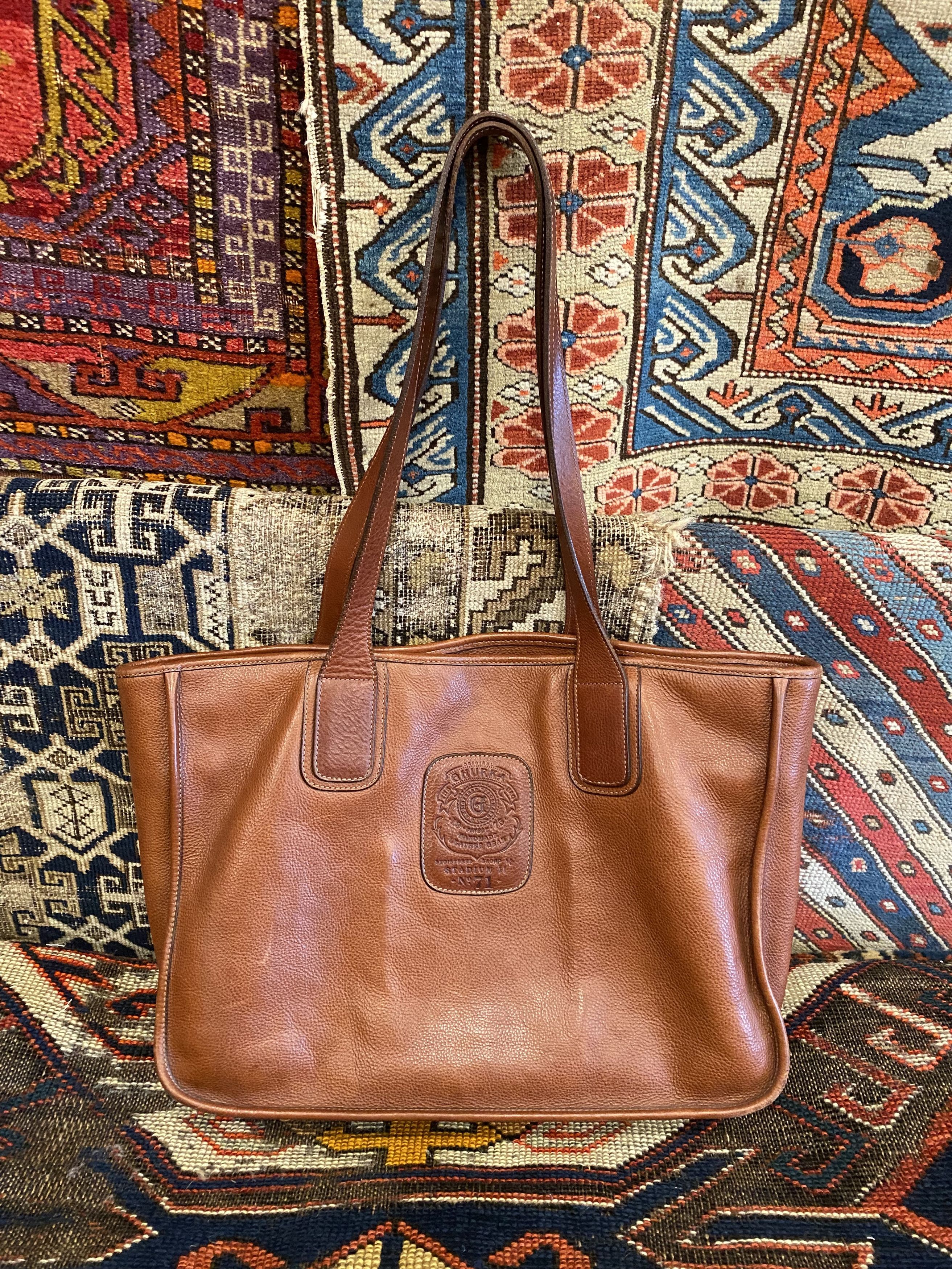 image of Ghurka Stadium Ii Tote. Model Is No. 71 In Chestnut Leather in Brown, Women's