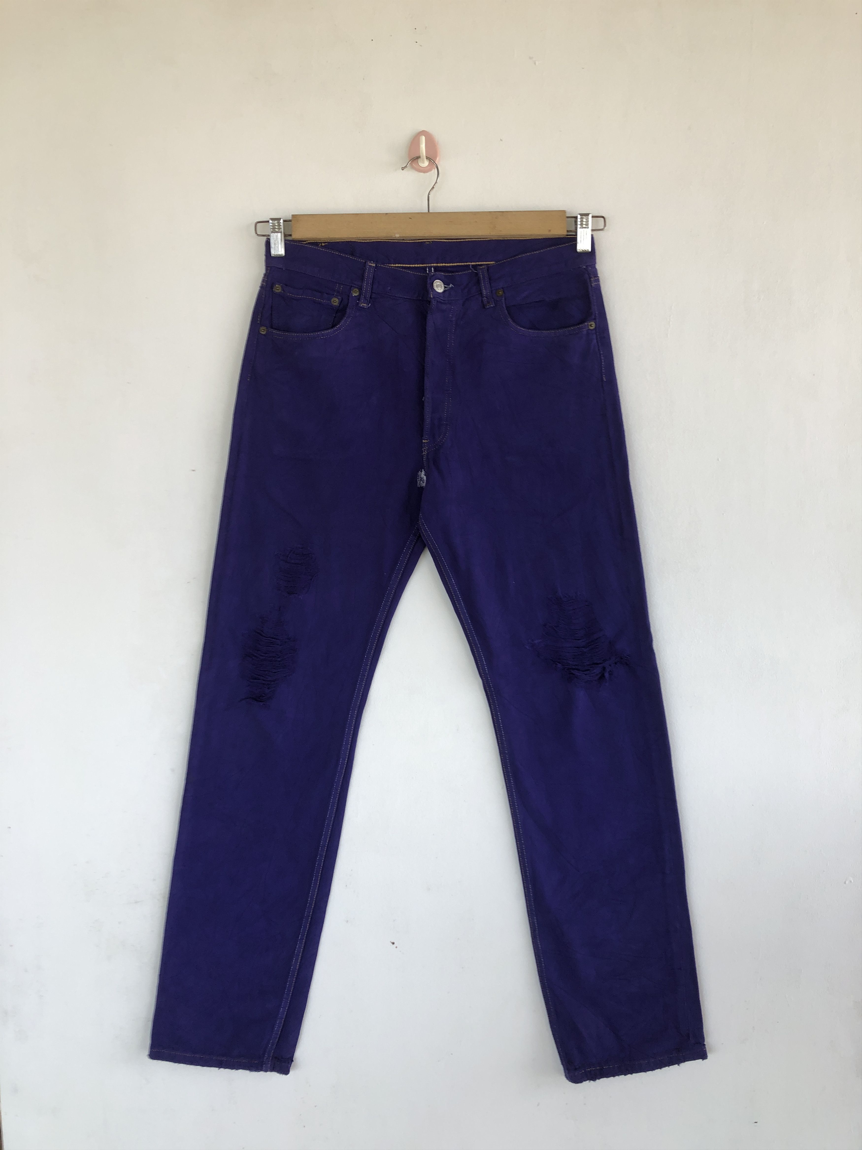 Levi's Vintage Levis 501 Distressed Jeans Purple Levi's 501 Denim Size US 32 / EU 48 - 1 Thumbnail